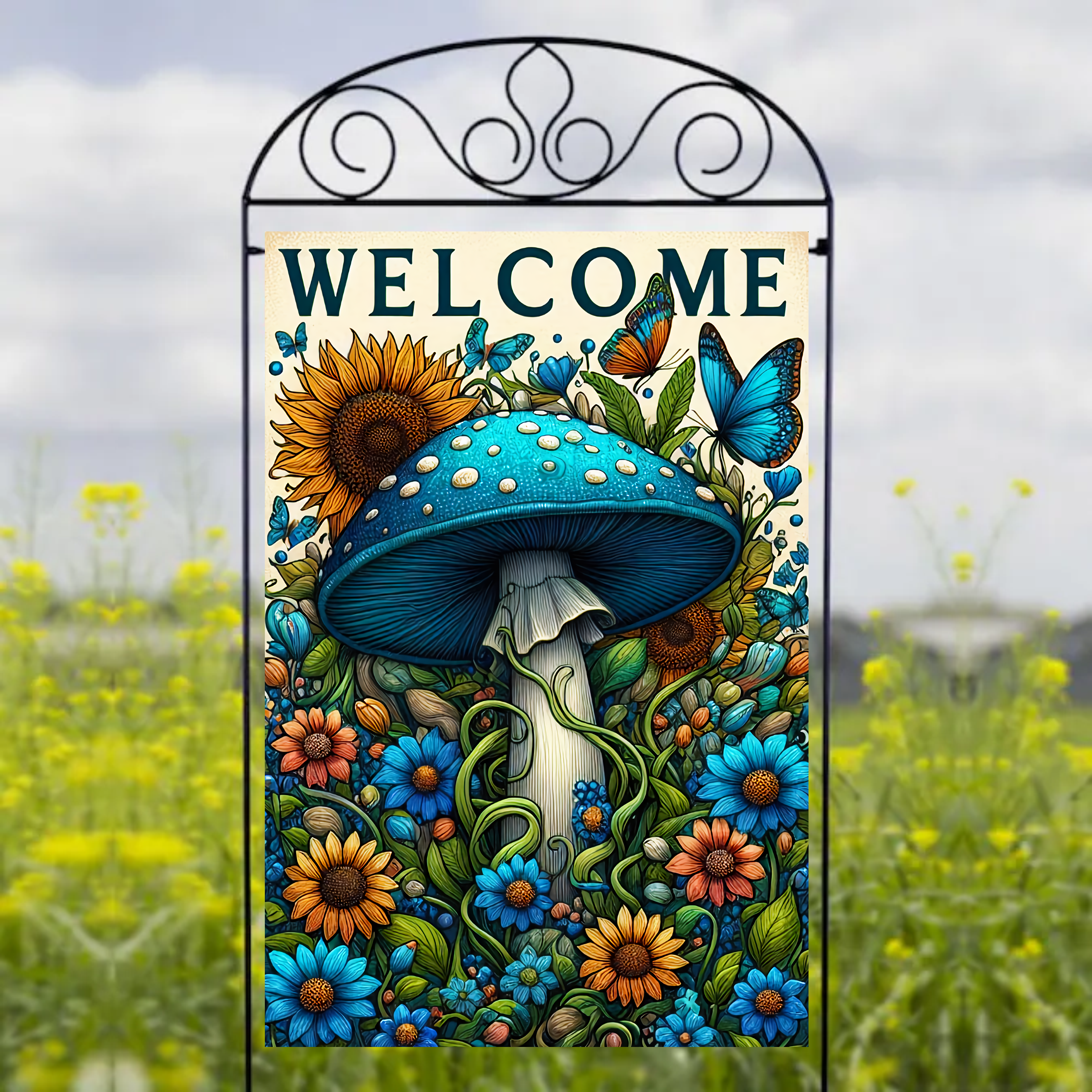 Retro Mushroom  - Garden Flag Sublimation Transfers