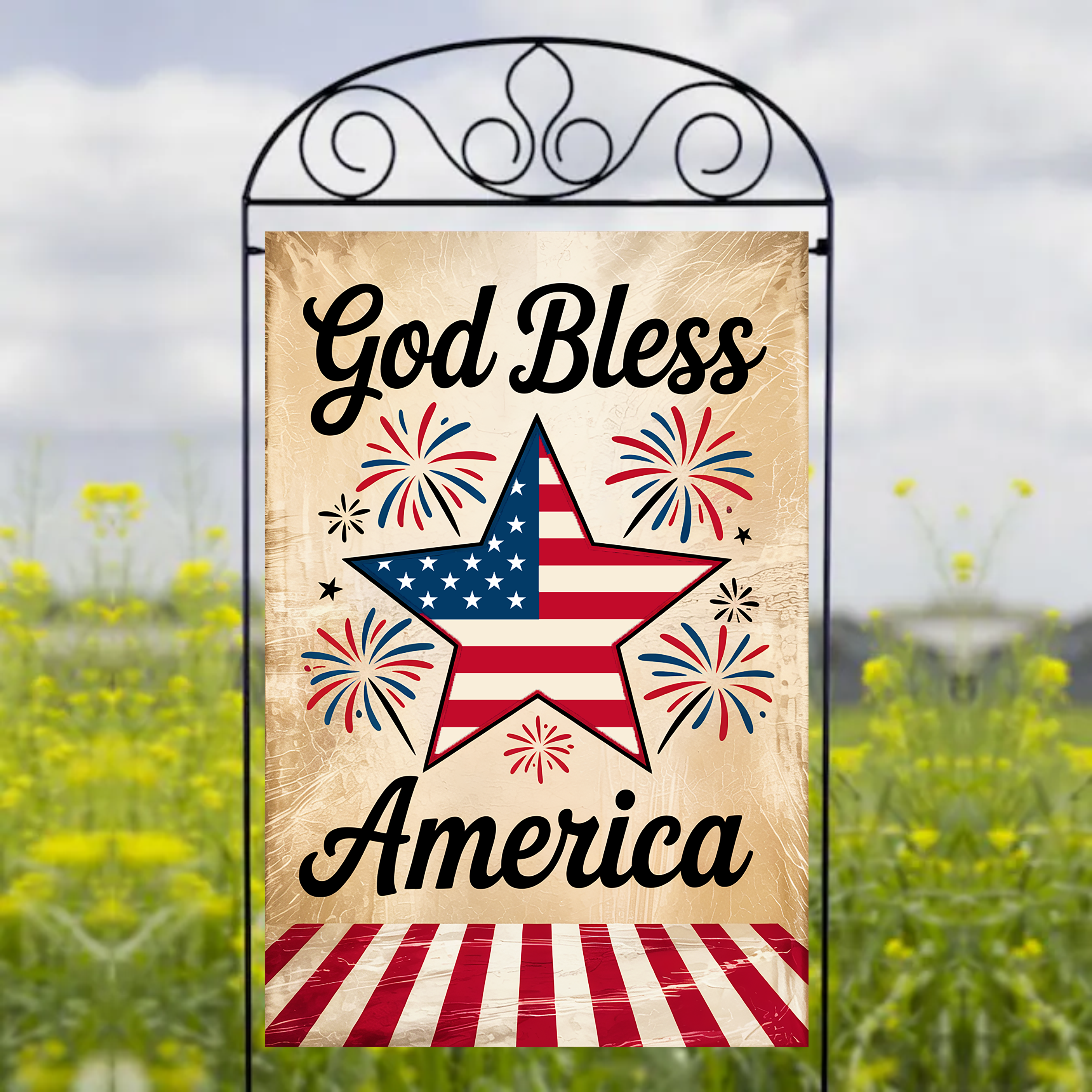God Bless America - Garden Flag Sublimation Transfers