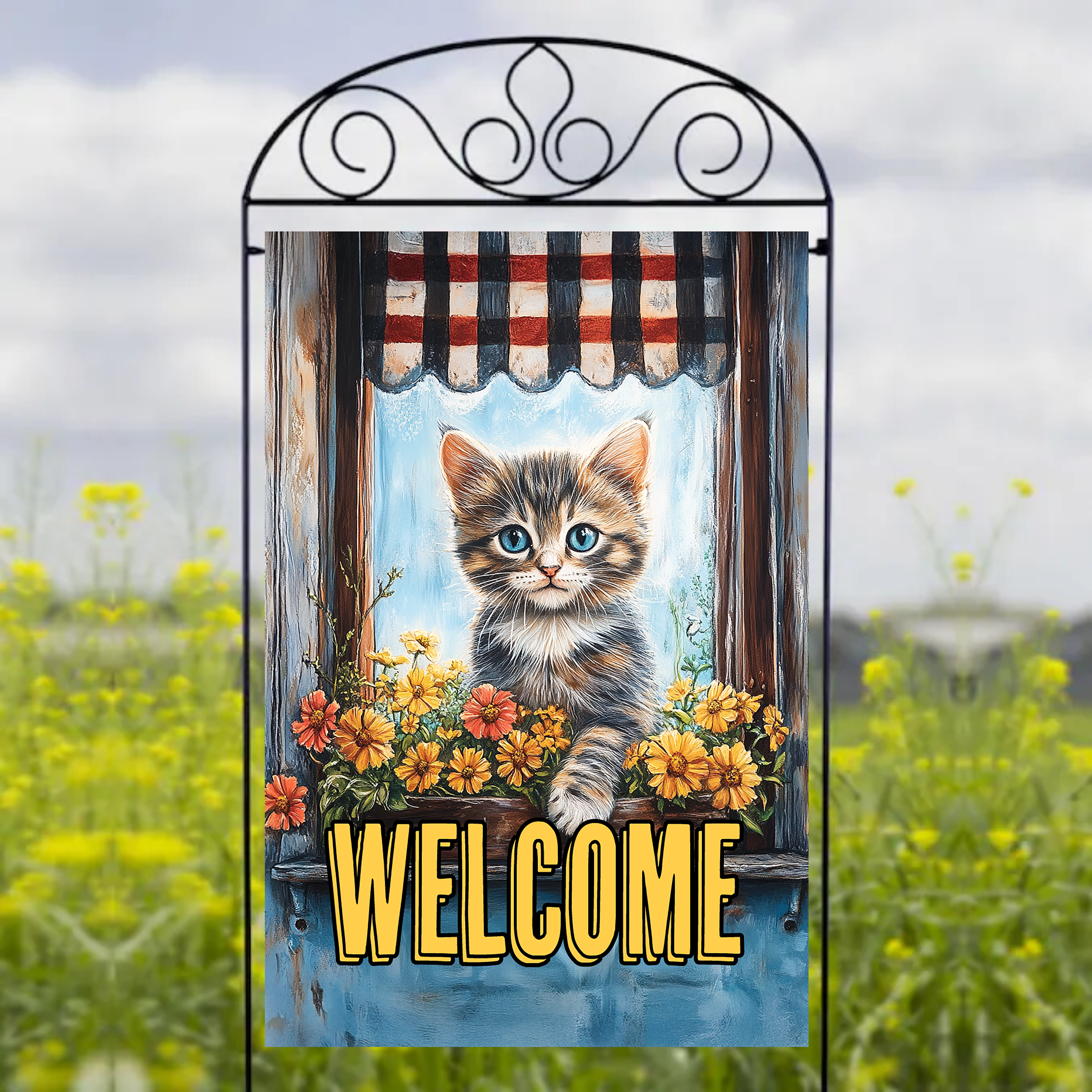 Welcome Kitten - Garden Flag Sublimation Transfers