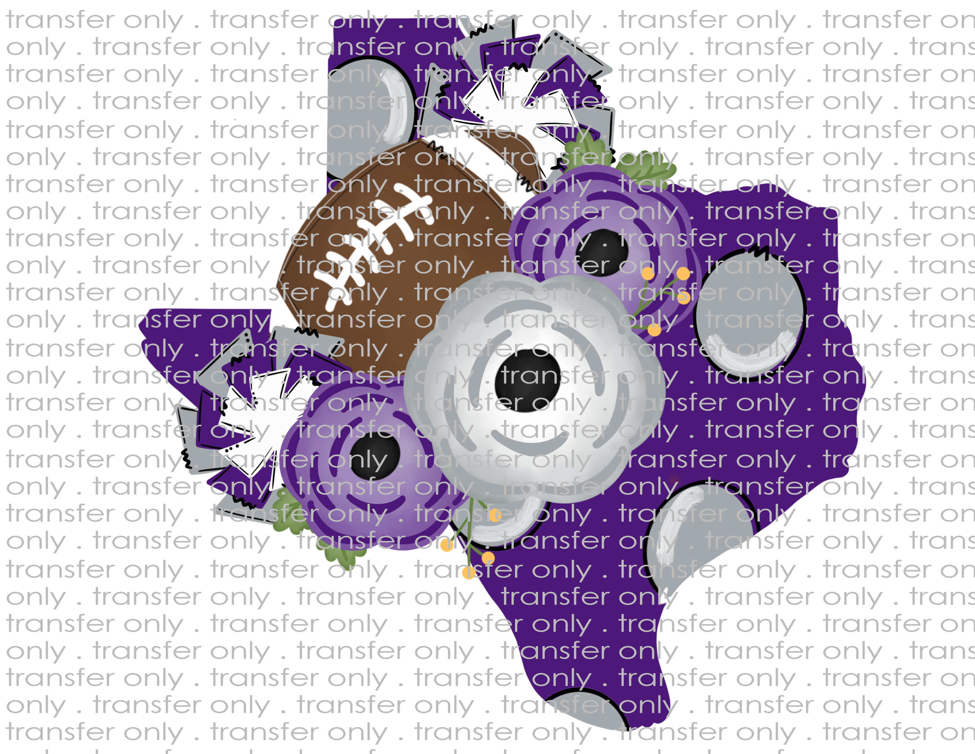 Texas TCU - Waterslide, Sublimation Transfers