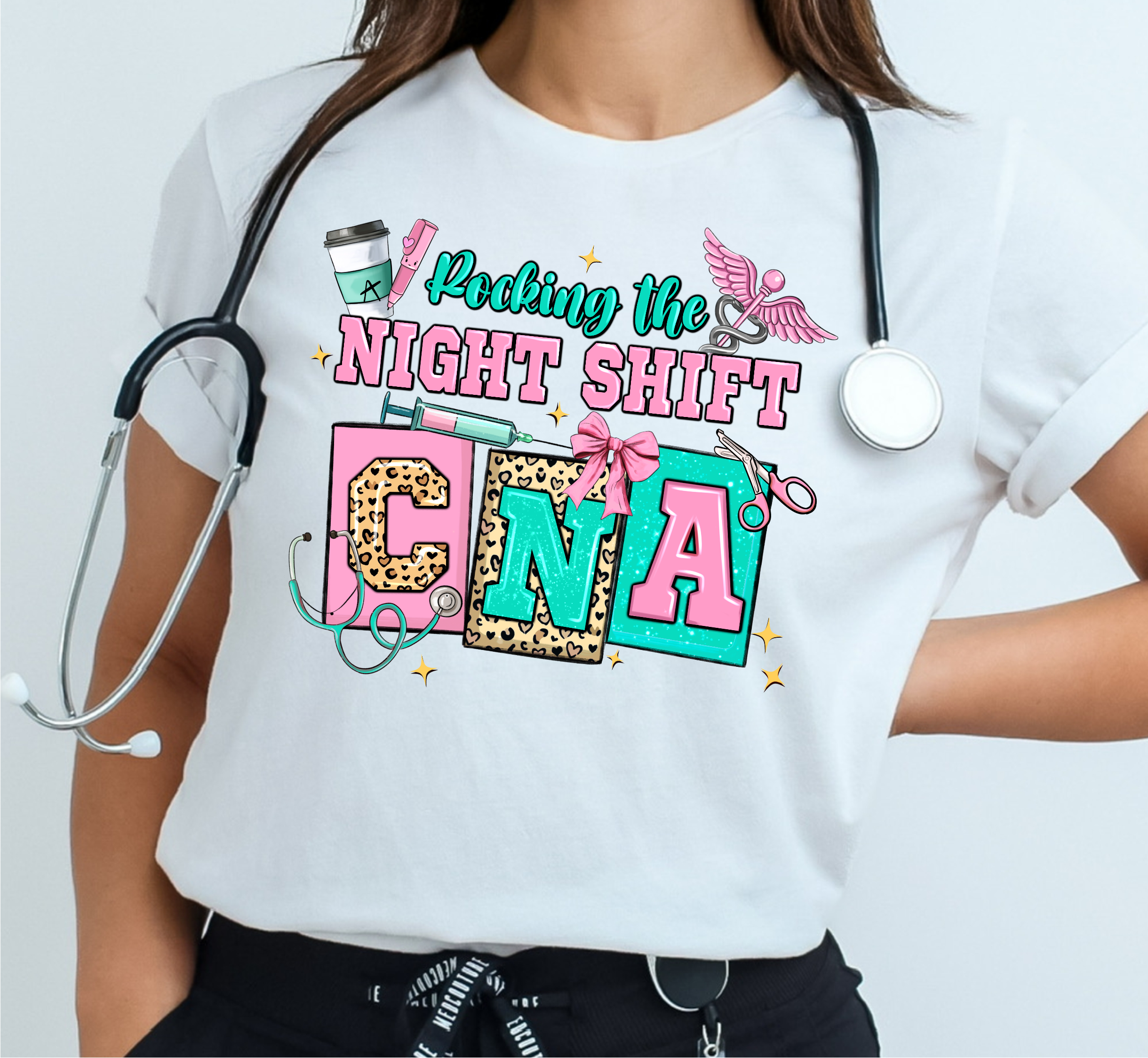 Rocking The Night Shift - CNA - DTF Transfer