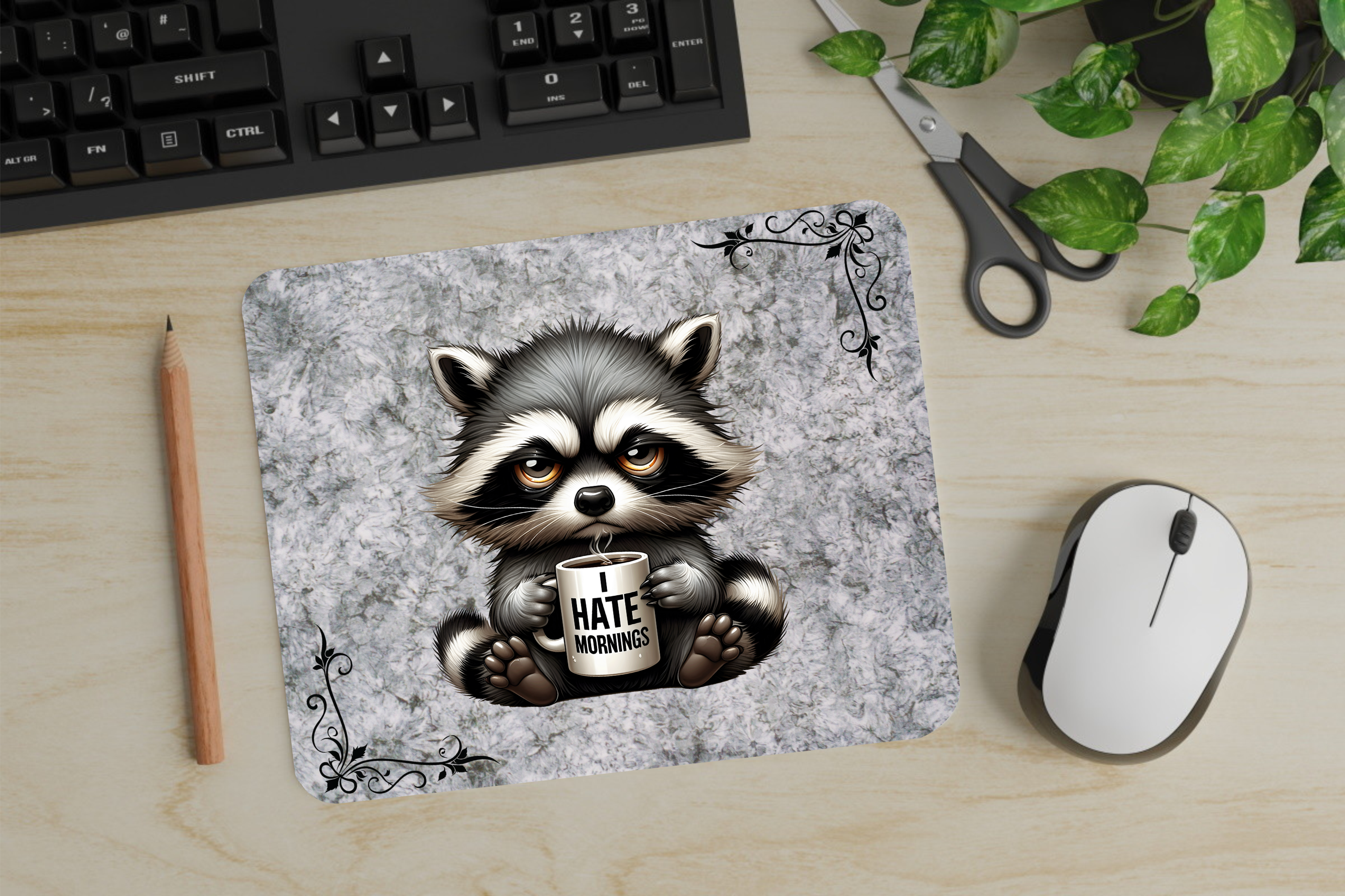 I Hate Mornings - Mouse Pad - Sublimation Transfer