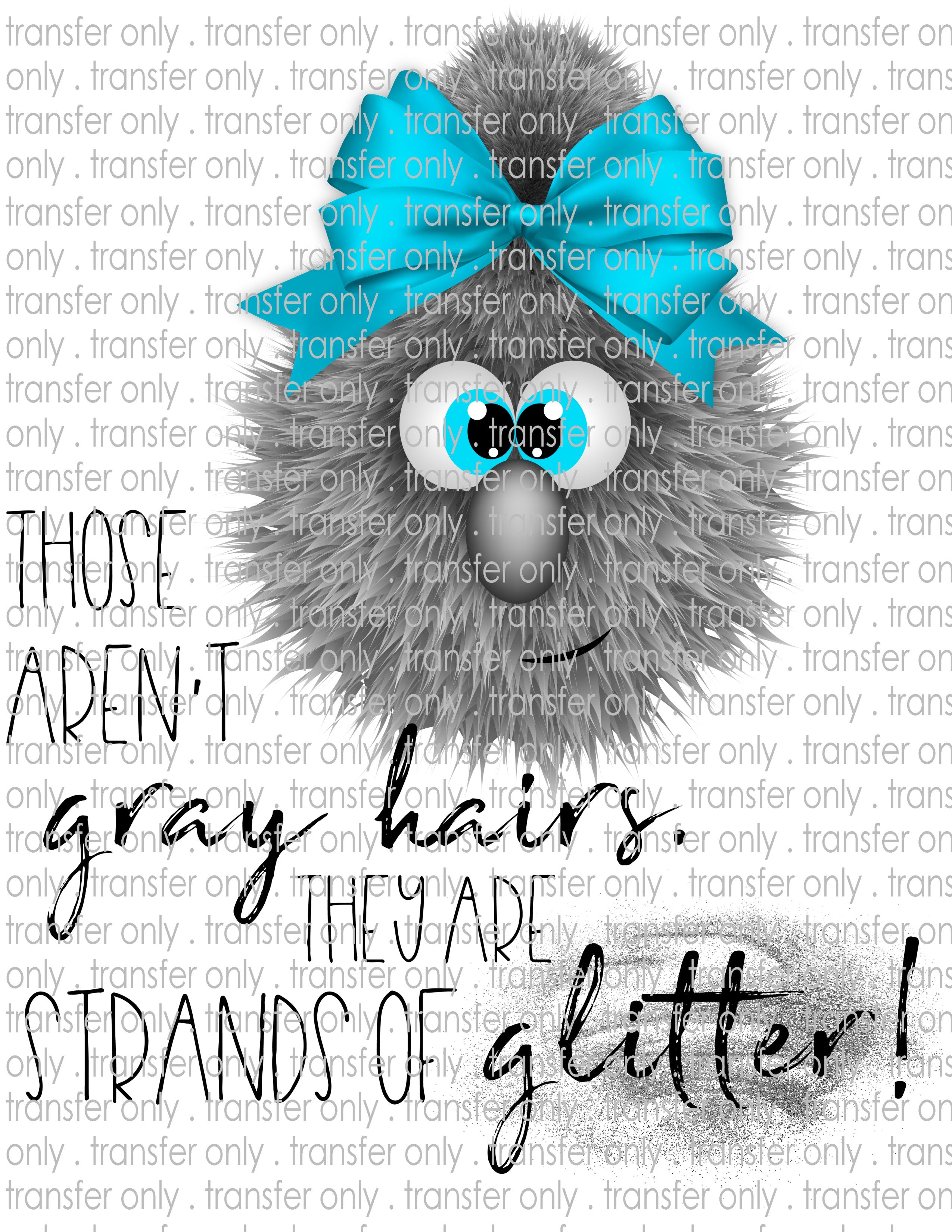 Grey Hair Glitter - Waterslide, Sublimation Transfers