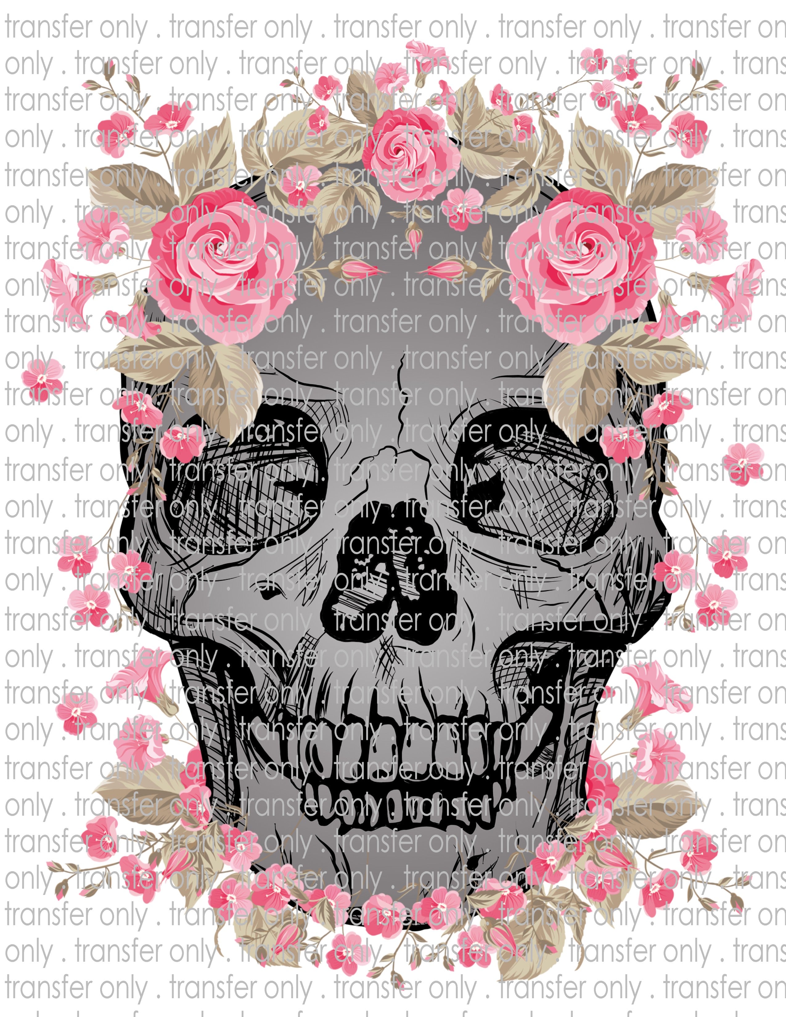 Floral Skull - Waterslide, Sublimation Transfers