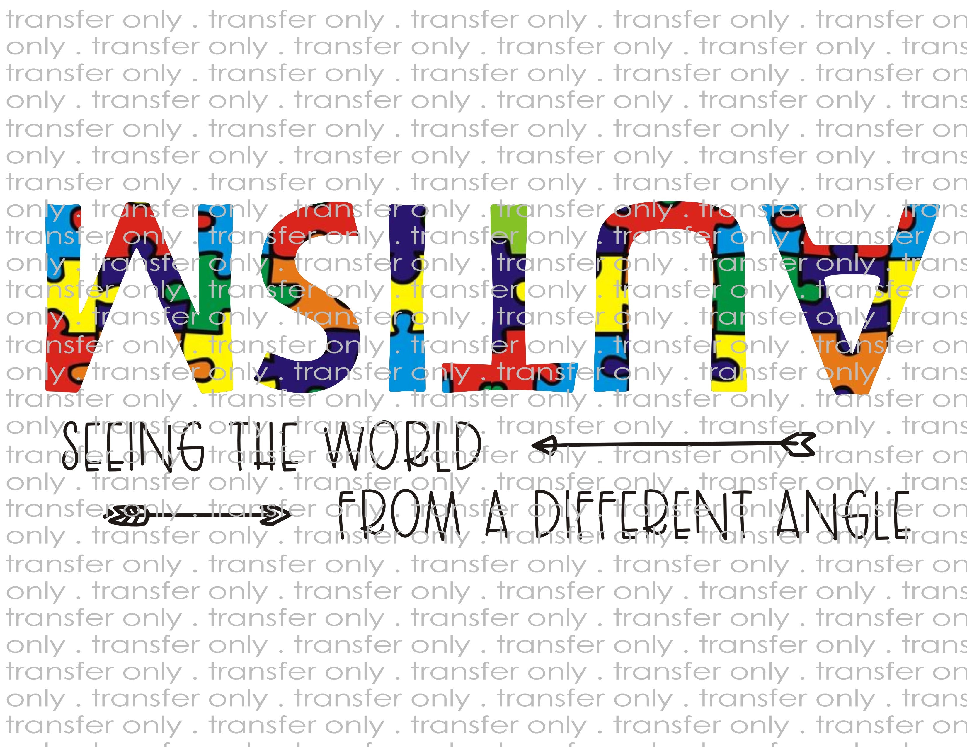 Waterslide, Sublimation Transfers - Autism Awareness - Puzzle Piece