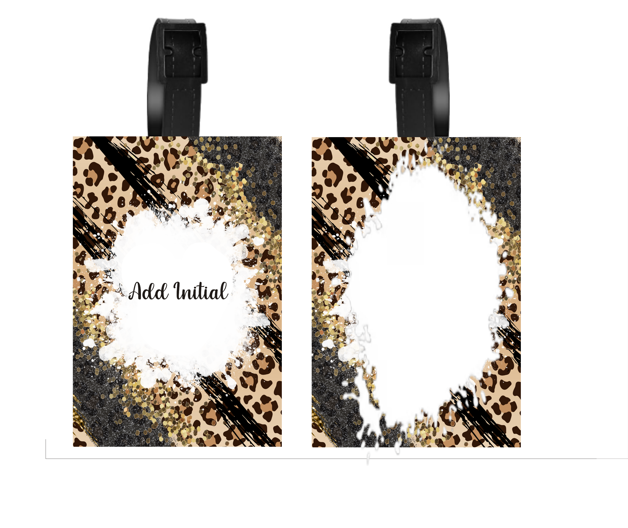 Leopard Print Monogram - Luggage & Bag Tags - Sublimation Transfer