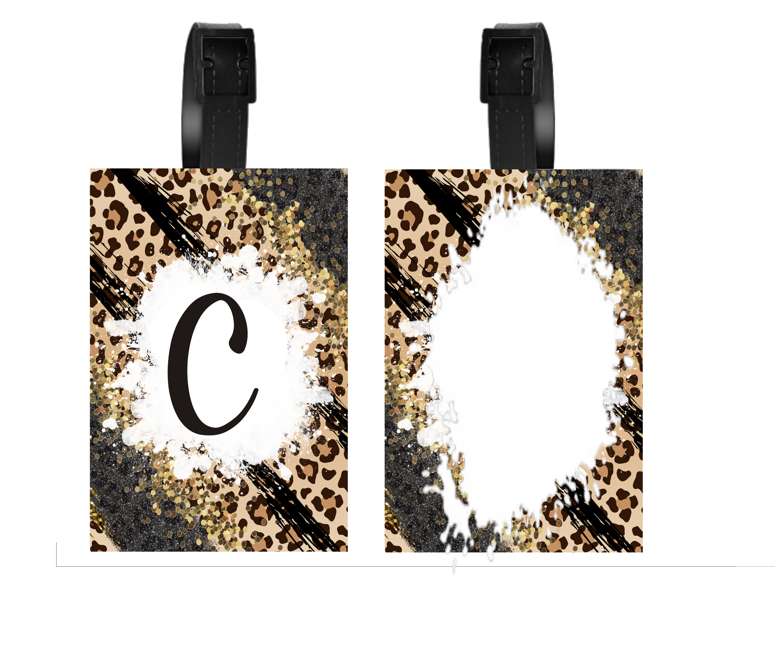 Leopard Print Monogram - Luggage & Bag Tags - Sublimation Transfer