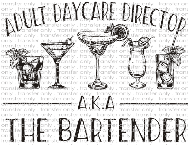 Bartender Adult Daycare - Waterslide, Sublimation Transfers