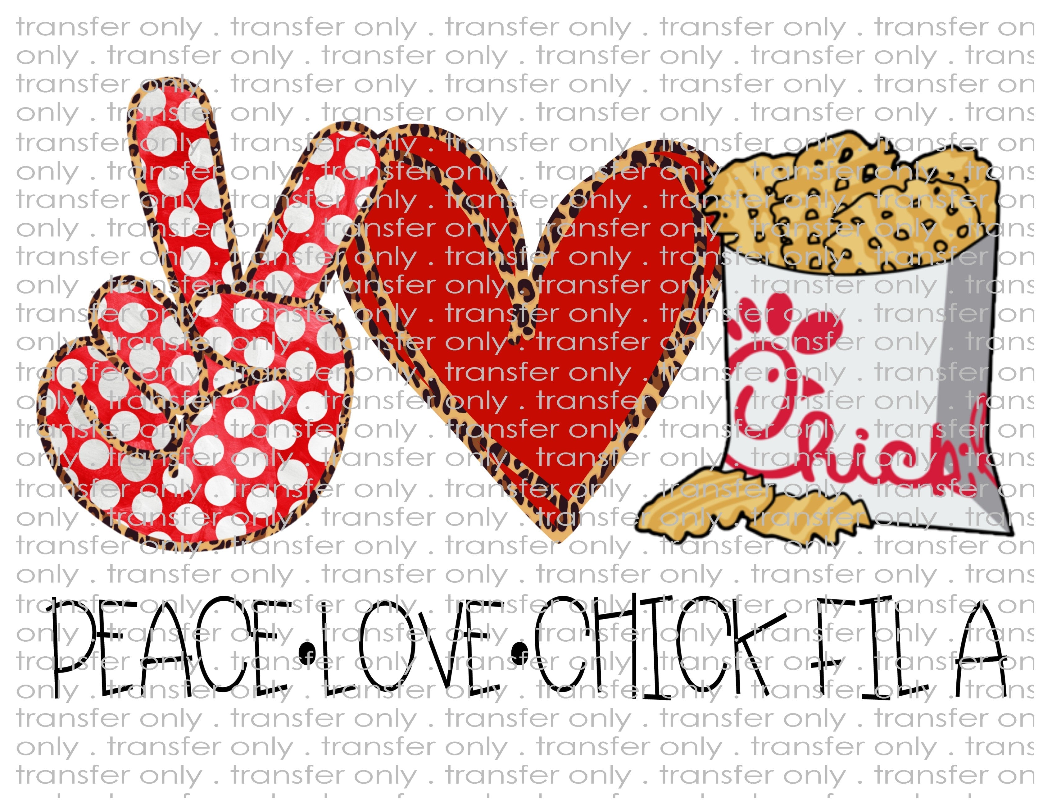 Peace Love Fast Food - Waterslide, Sublimation Transfers