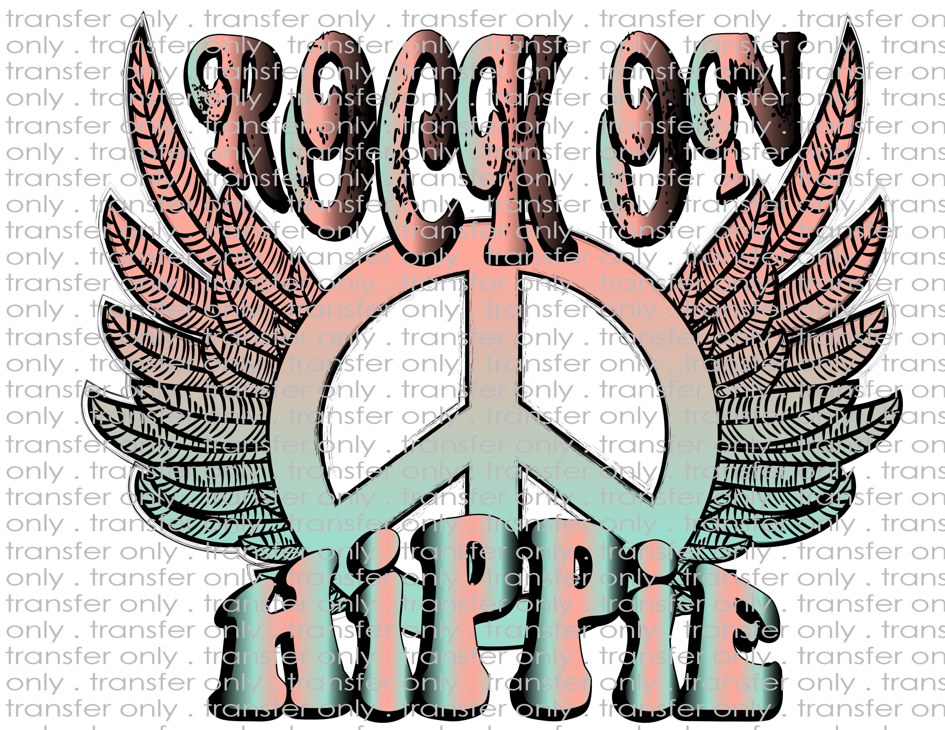 Rock on Hippie - Waterslide, Sublimation Transfers