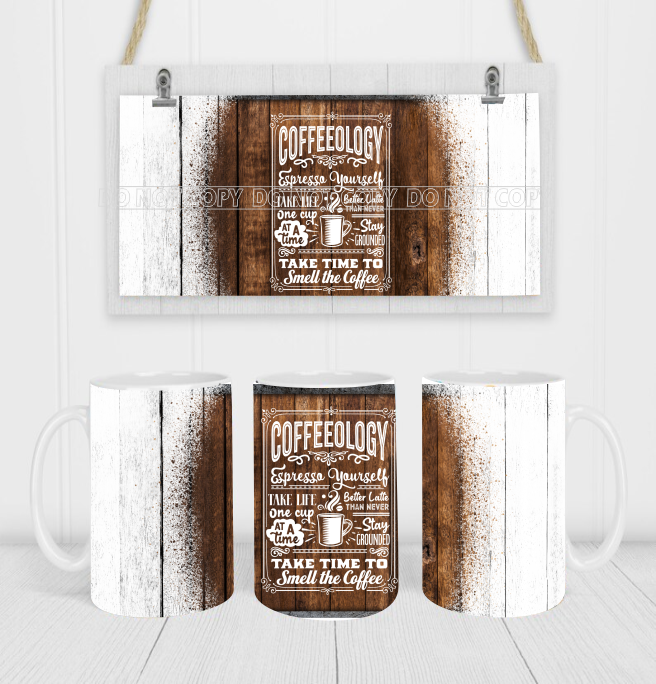 Coffeeology - Coffee Mug Wrap - Vinyl Transfers