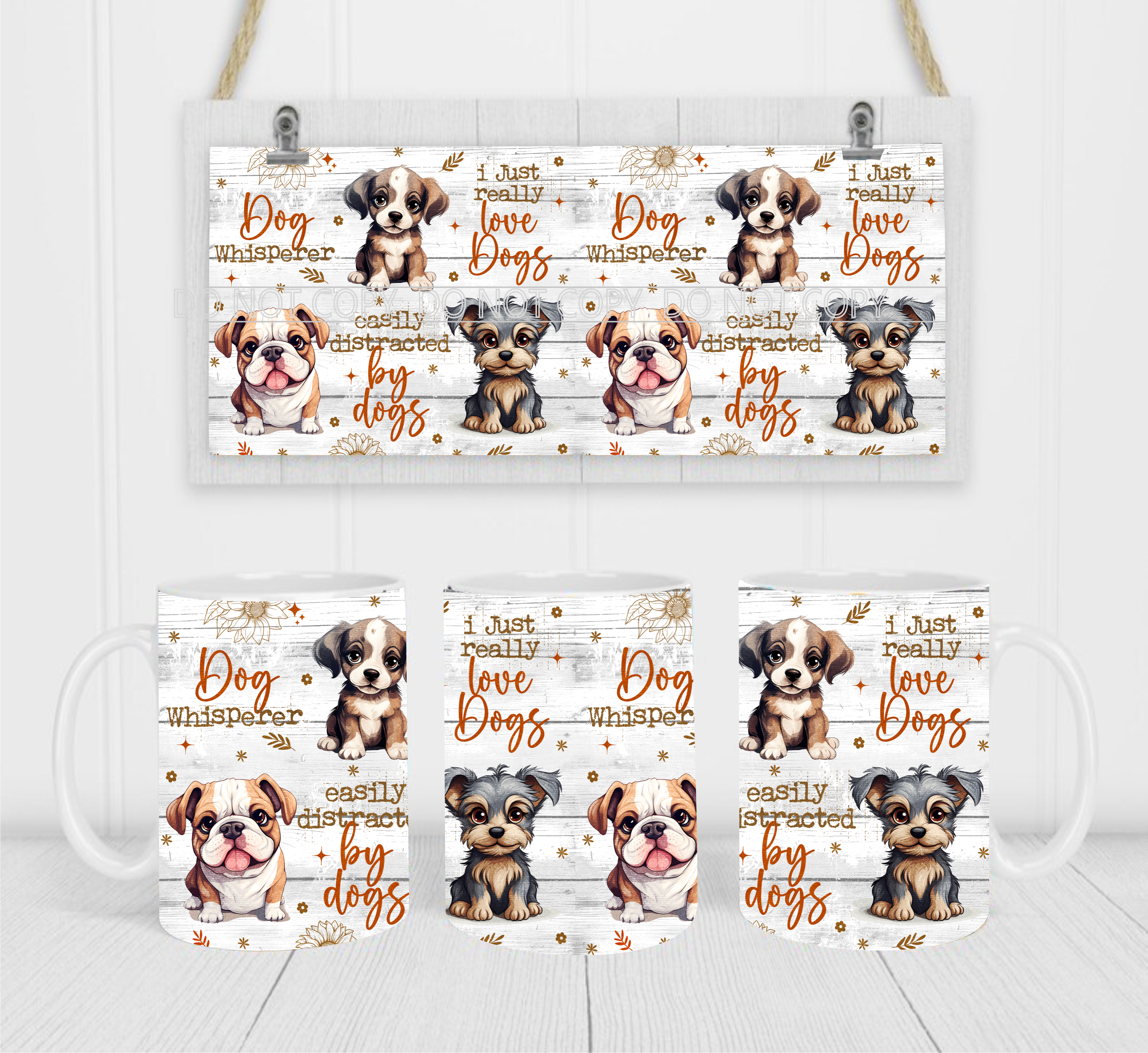 Dog Whisperer - Coffee Mug Wrap - Sublimation Transfers