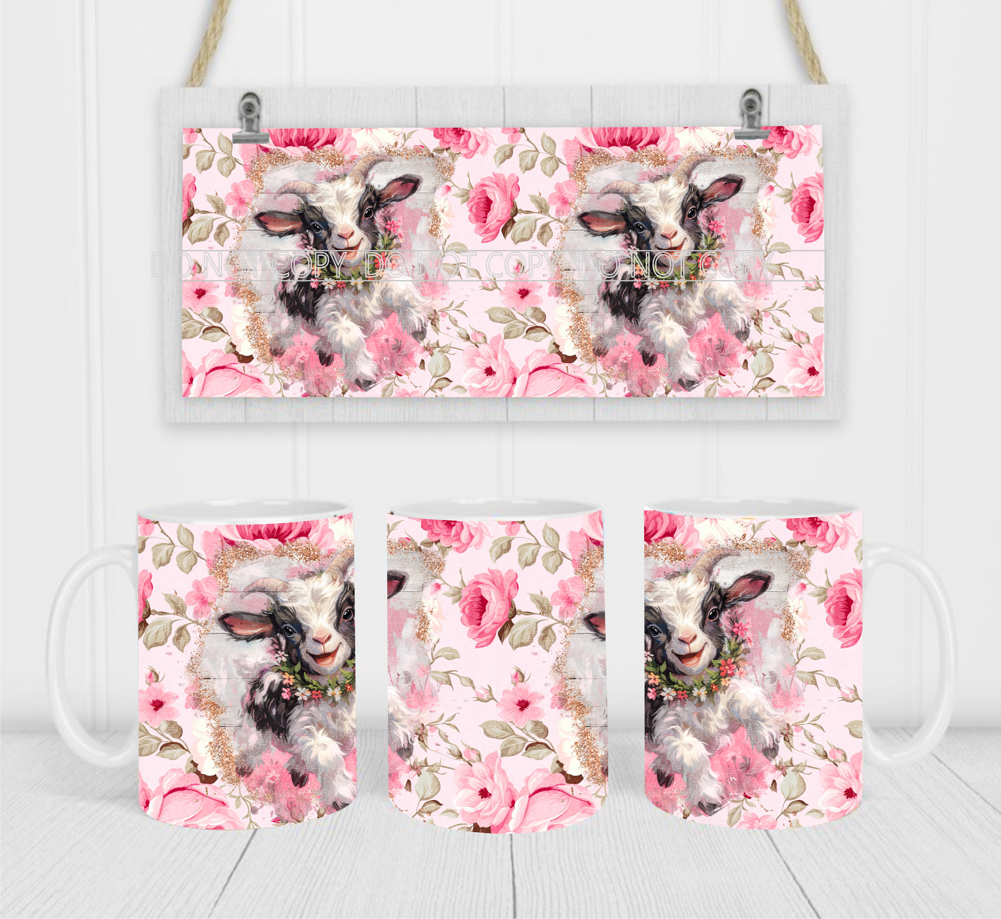 Country Goat - Coffee Mug Wrap - Sublimation Transfers