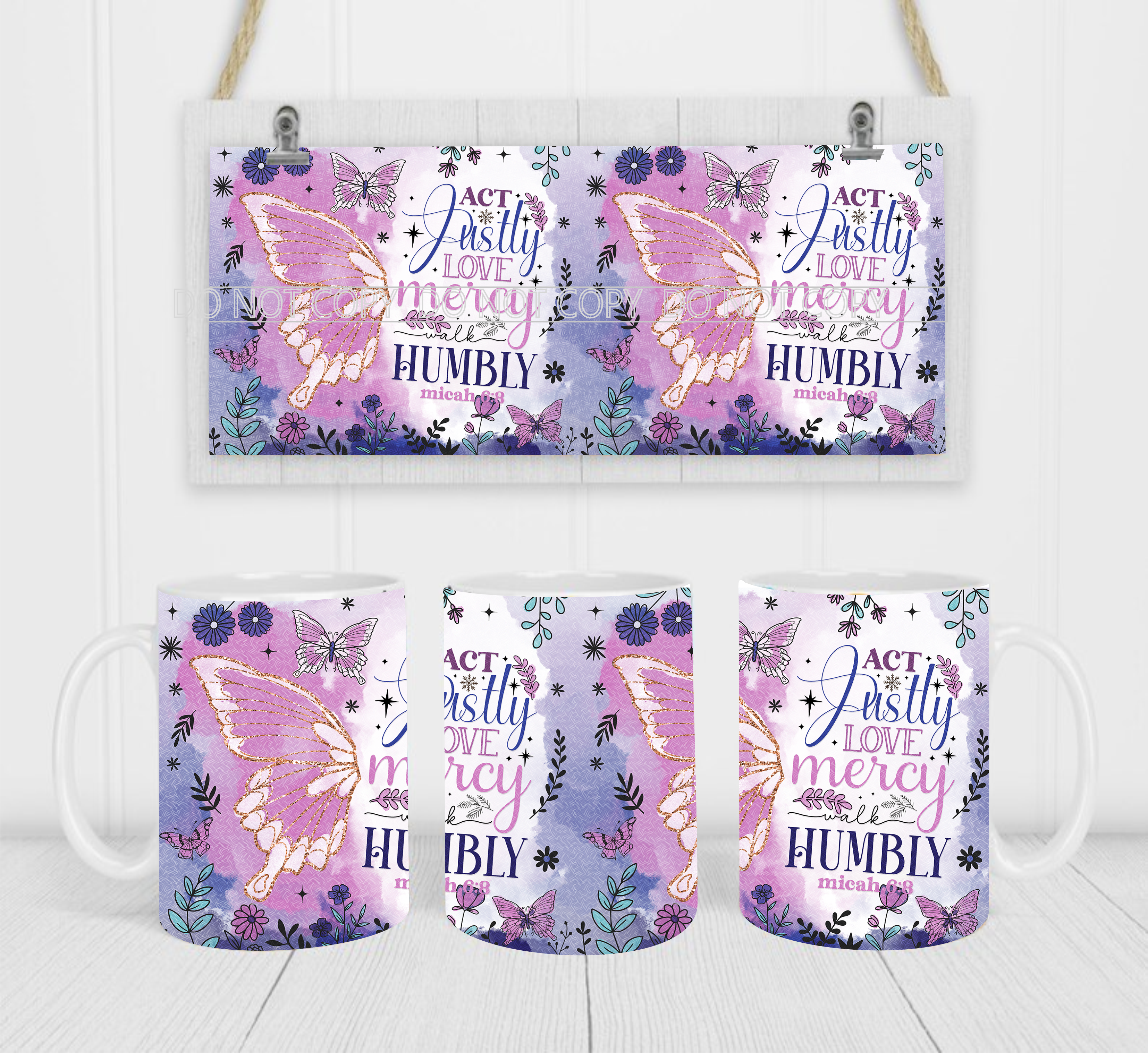 Act Justly... Micah - Coffee Mug Wrap - Sublimation Transfers