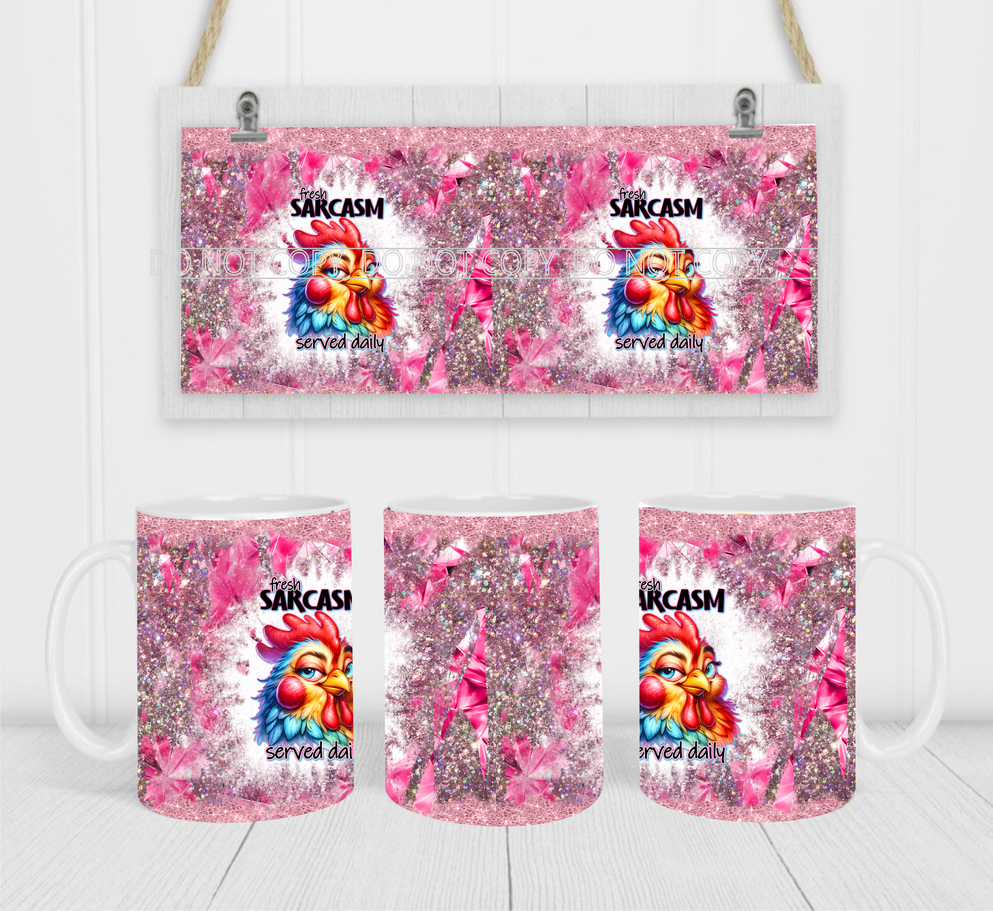 Fresh Sarcasm Served Daily - Coffee Mug Wrap - Sublimation Transfers