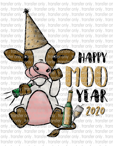 Happy Moo Years - Waterslide, Sublimation Transfers