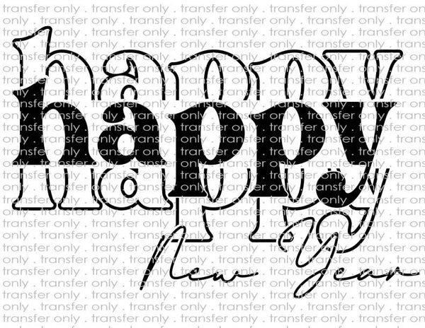 Happy New Year's - Waterslide, Sublimation Transfers