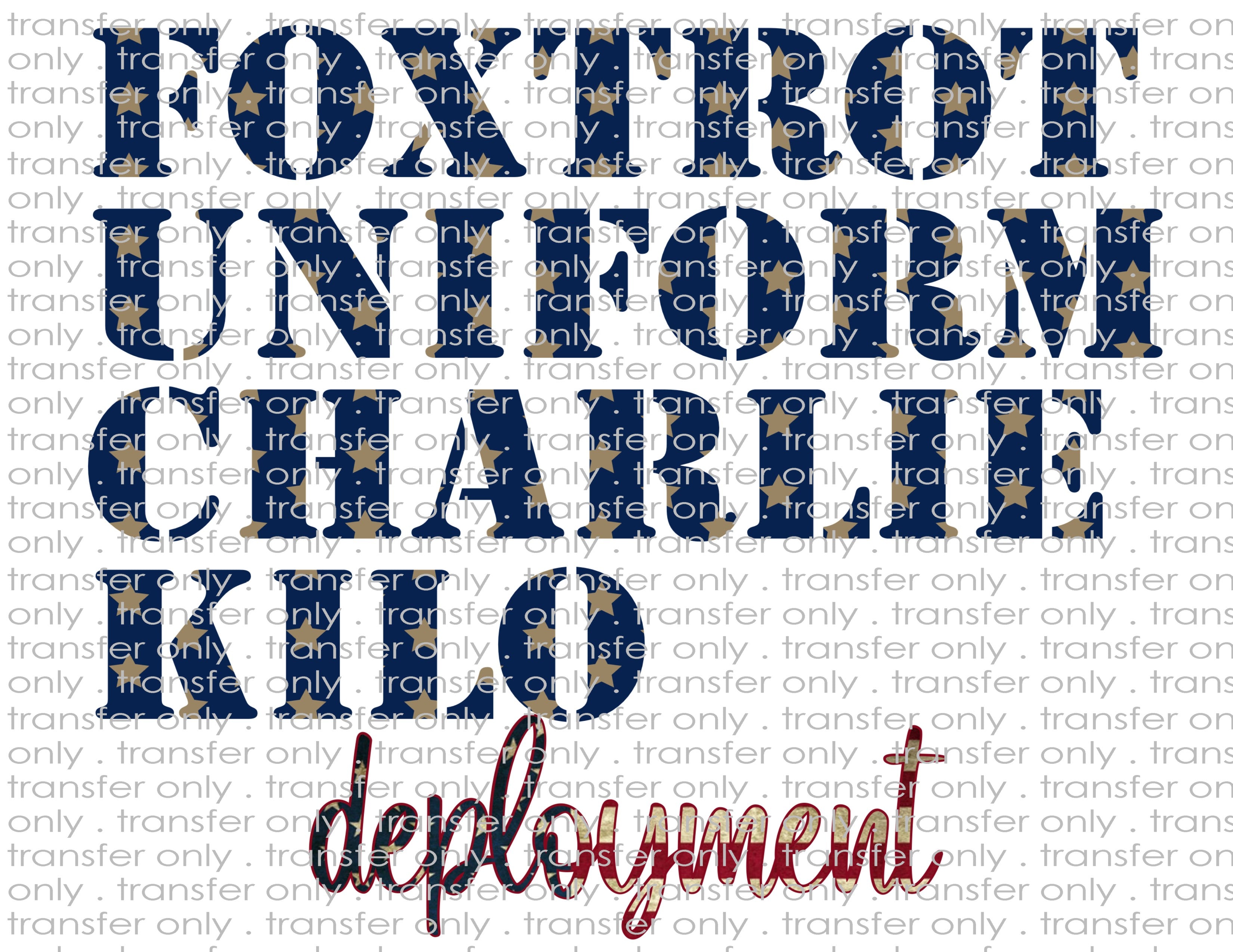 Foxtrot Deployment - Waterslide, Sublimation Transfers