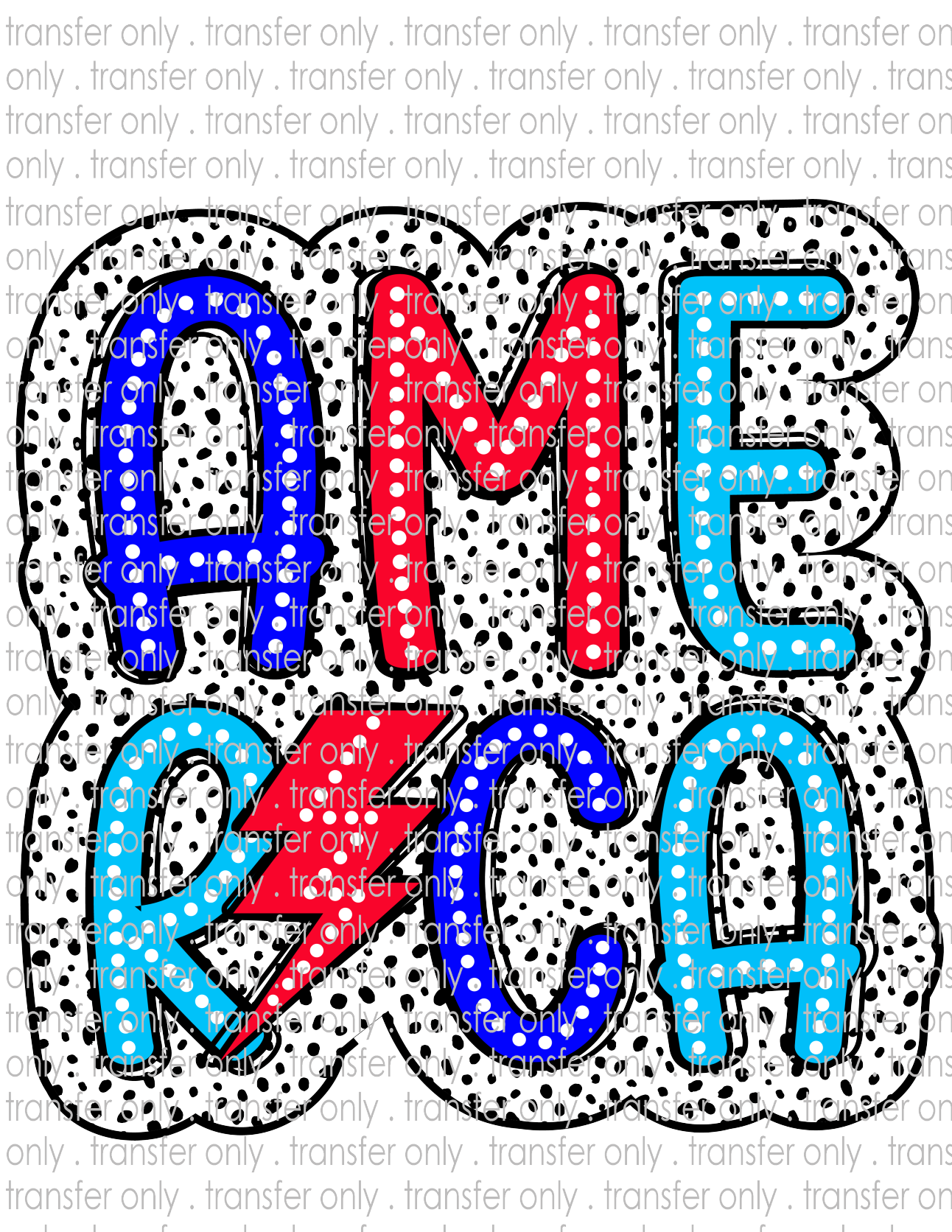 America - Waterslide, Sublimation Transfers