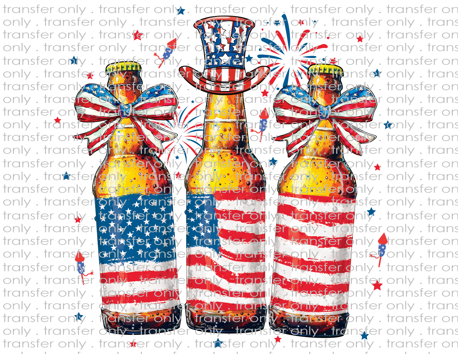 Patriotic Bottles - Waterslide, Sublimation Transfers
