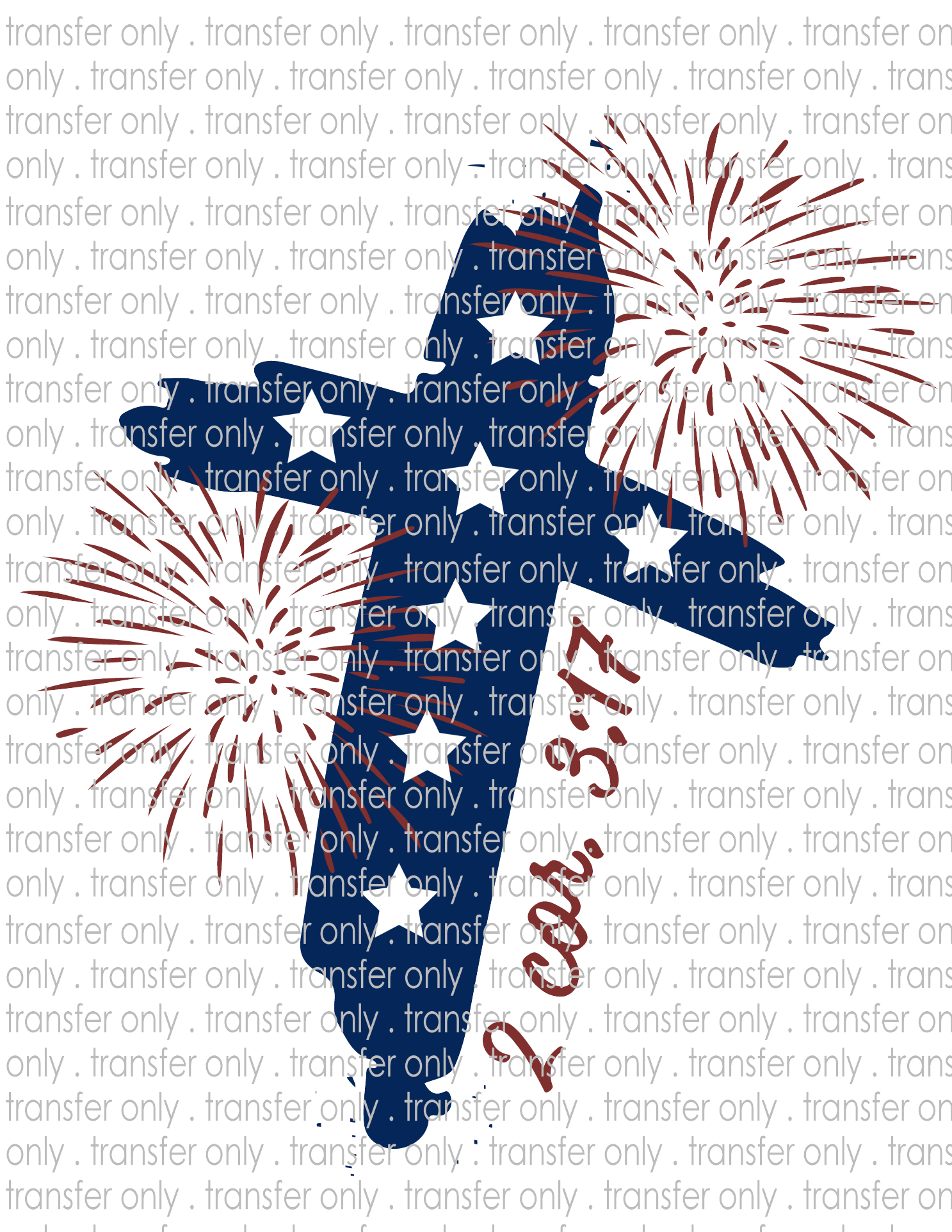 Cross Fireworks - Waterslide, Sublimation Transfers