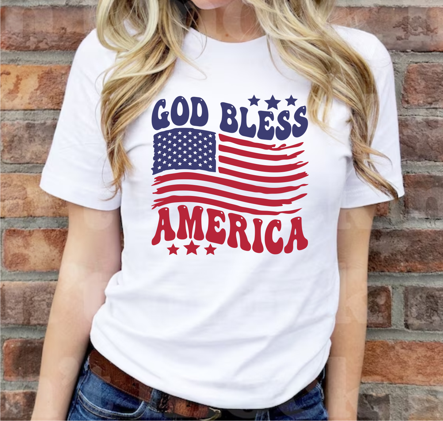 God Bless America Flag - DTF Transfer
