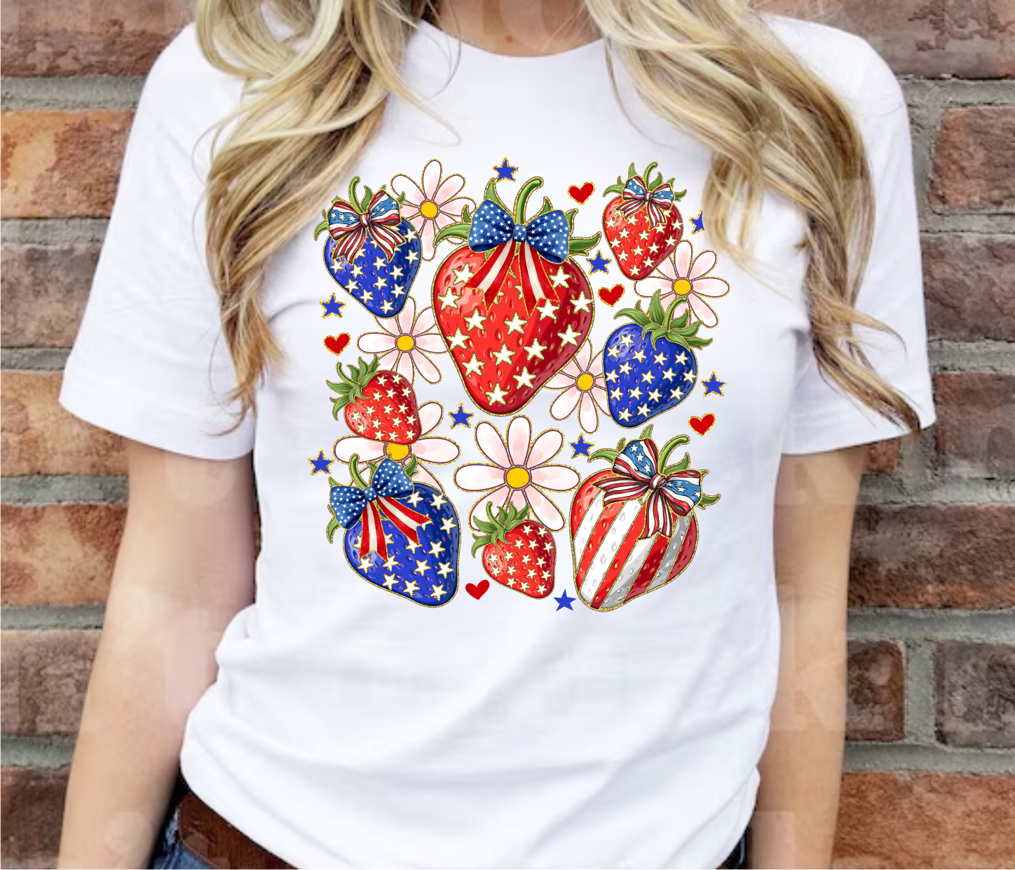 Patriotic Strawberries - DTF Transfer