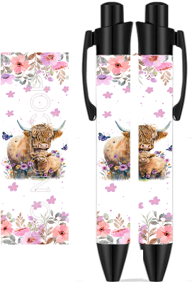 Shaggy Highlander Cow - Sublimation Pen Wrap