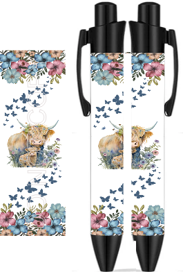 Shaggy Highlander Cow - Sublimation Pen Wrap