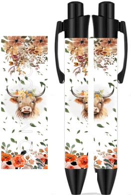 Shaggy Highlander Cow - Sublimation Pen Wrap