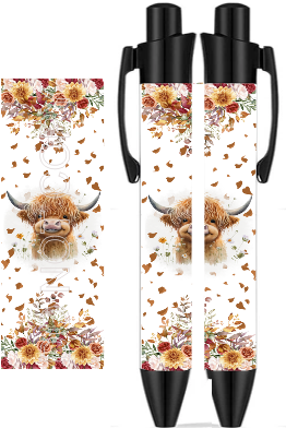 Shaggy Highlander Cow - Sublimation Pen Wrap
