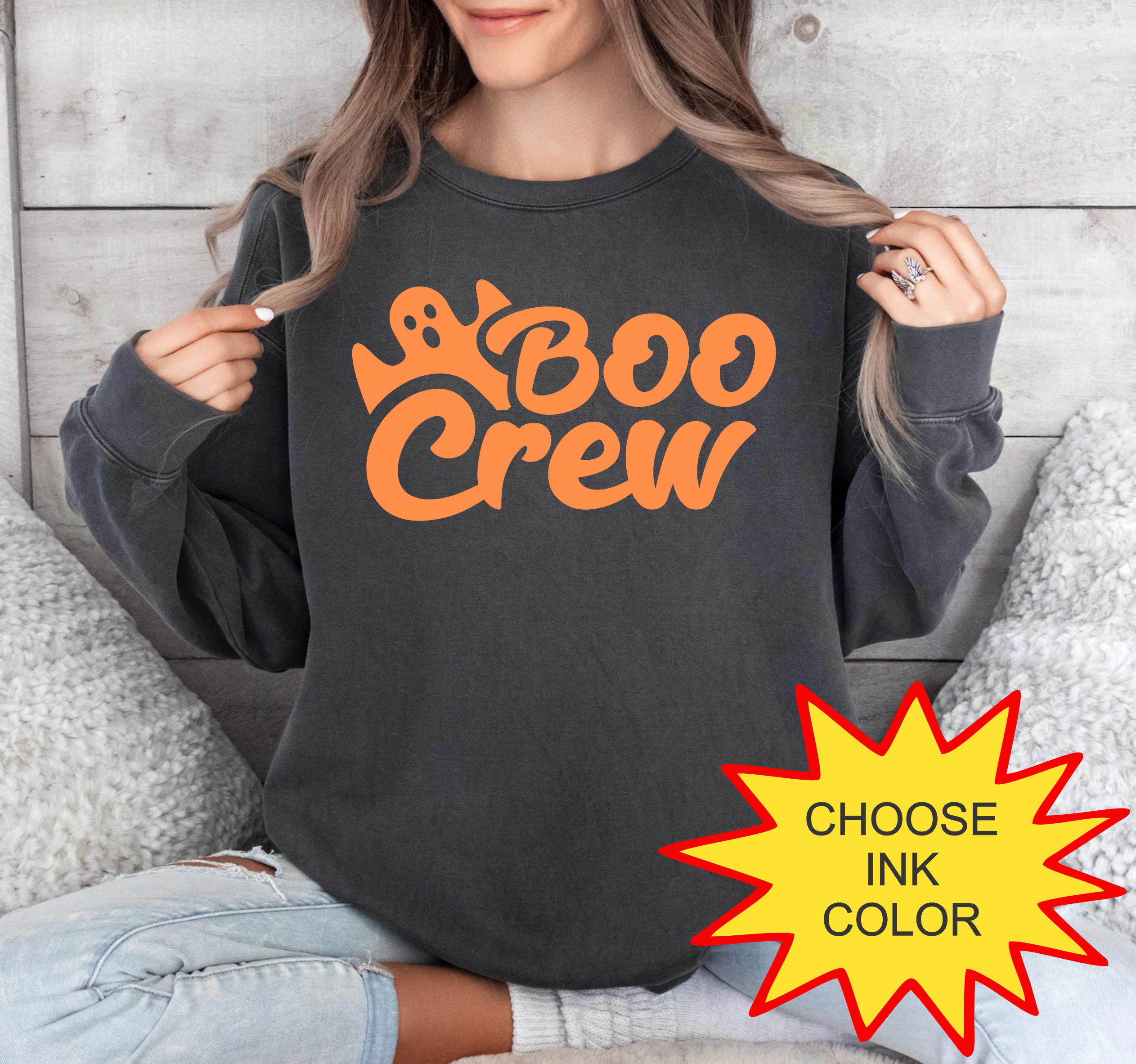 Boo Crew - Choose Color - HTV Puff Transfer