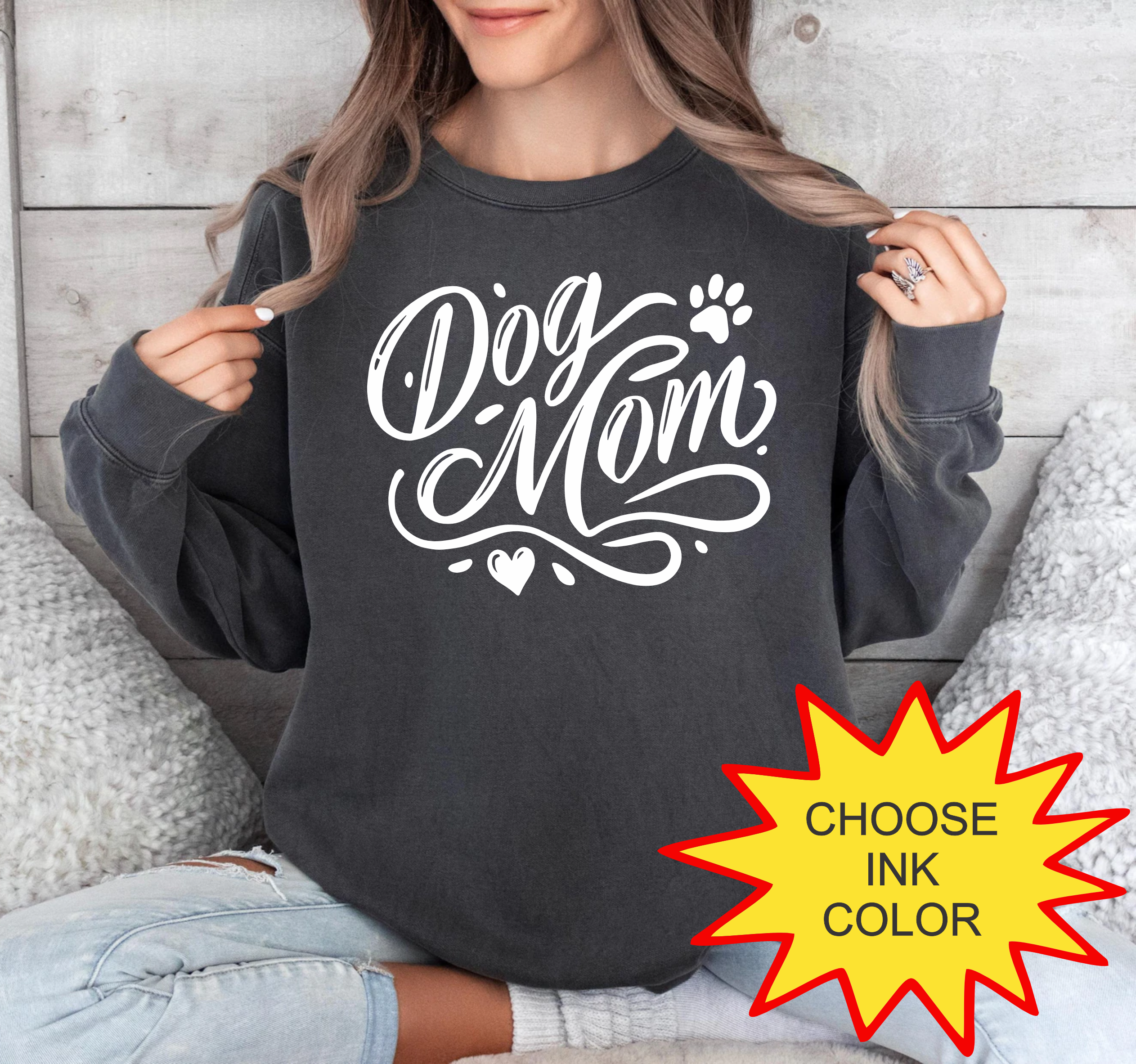 Dog Mom - Choose Color - HTV Puff Transfer