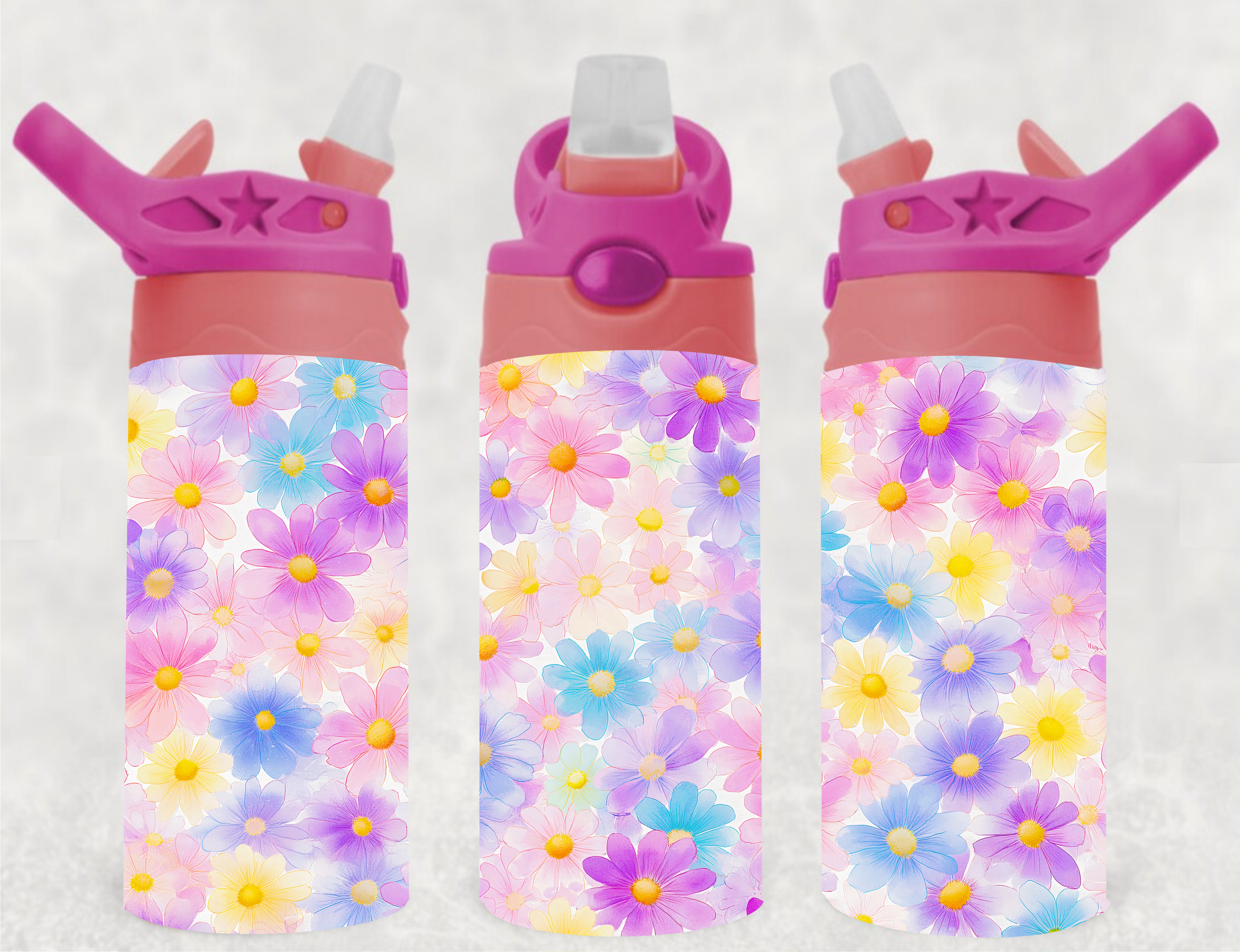 Colorful Daisies - 12 oz Tumbler Wrap Vinyl Transfers
