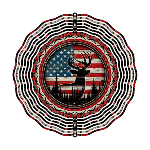 Patriotic Buck - Wind Spinner - Sublimation Transfer