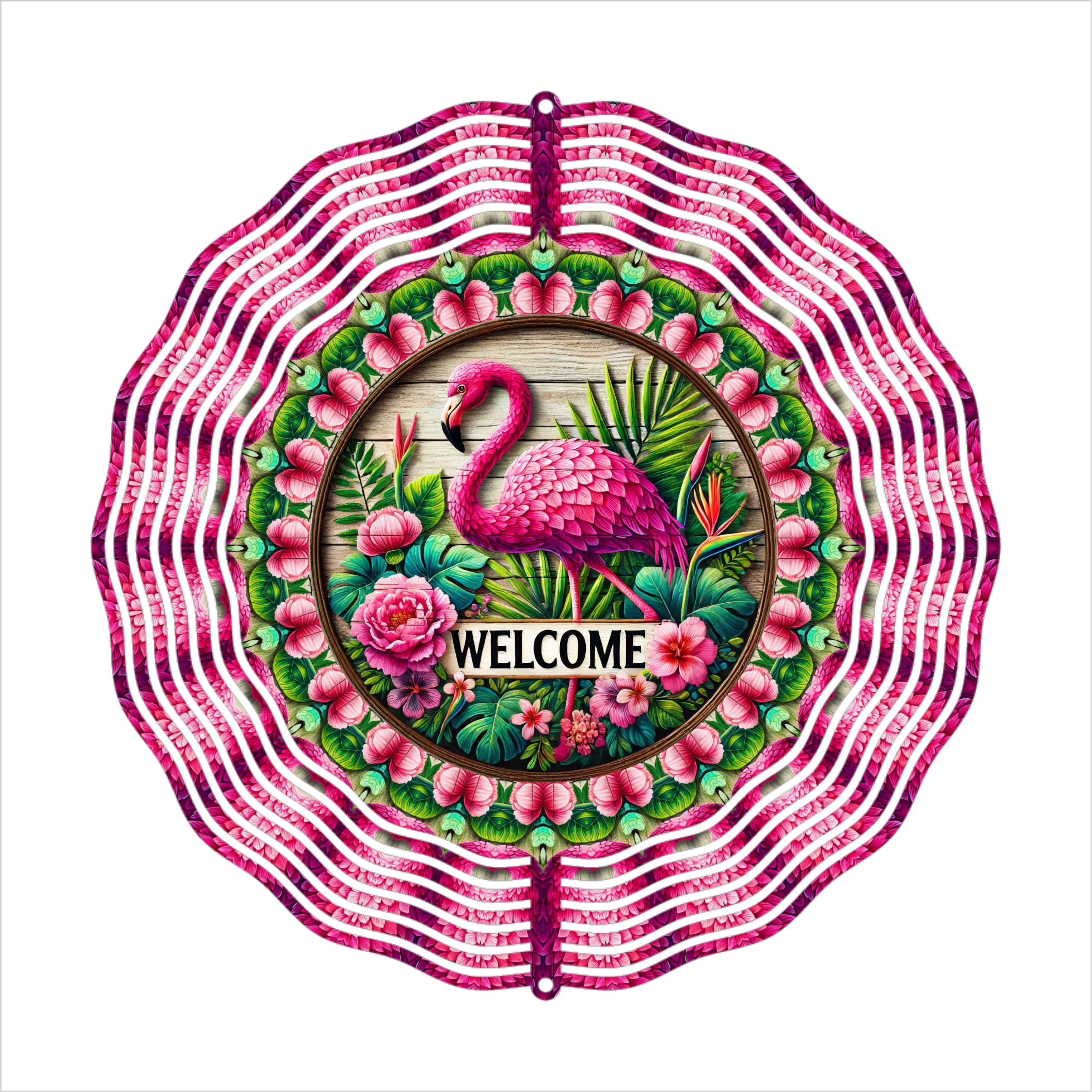 Welcome Flamingo - Wind Spinner - Sublimation Transfer