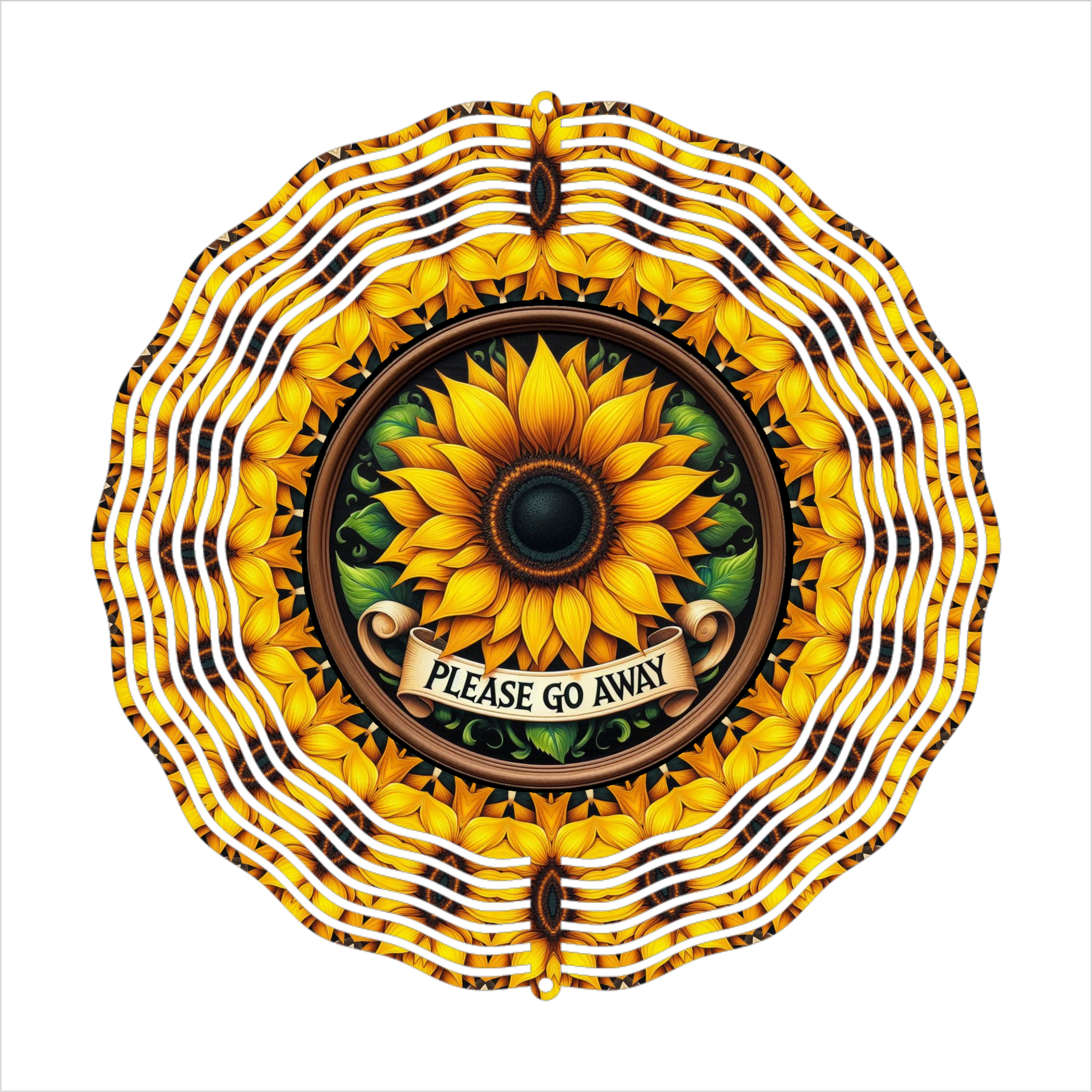 Please Go Away - Wind Spinner - Sublimation Transfer