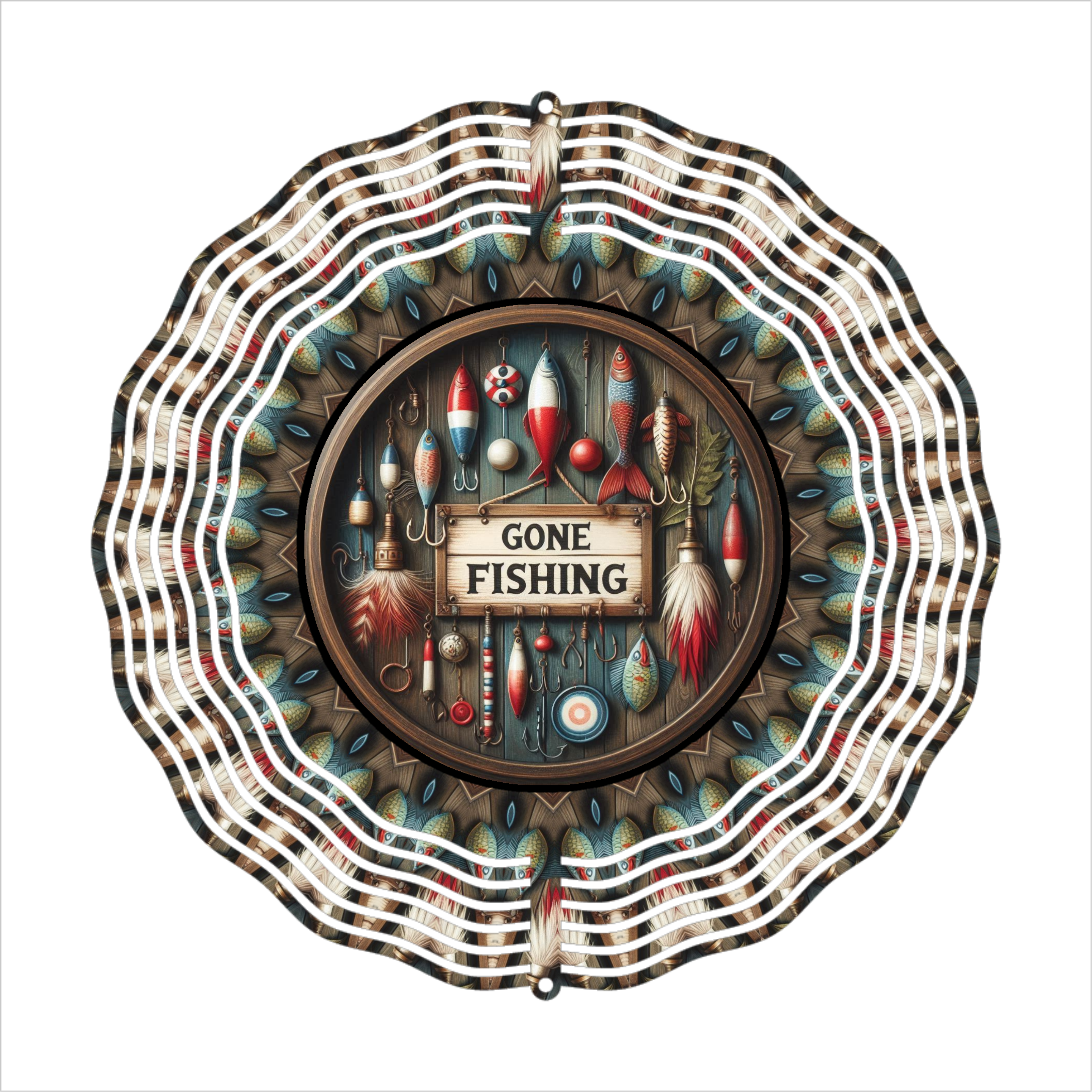 Gone Fishing - Wind Spinner - Sublimation Transfer