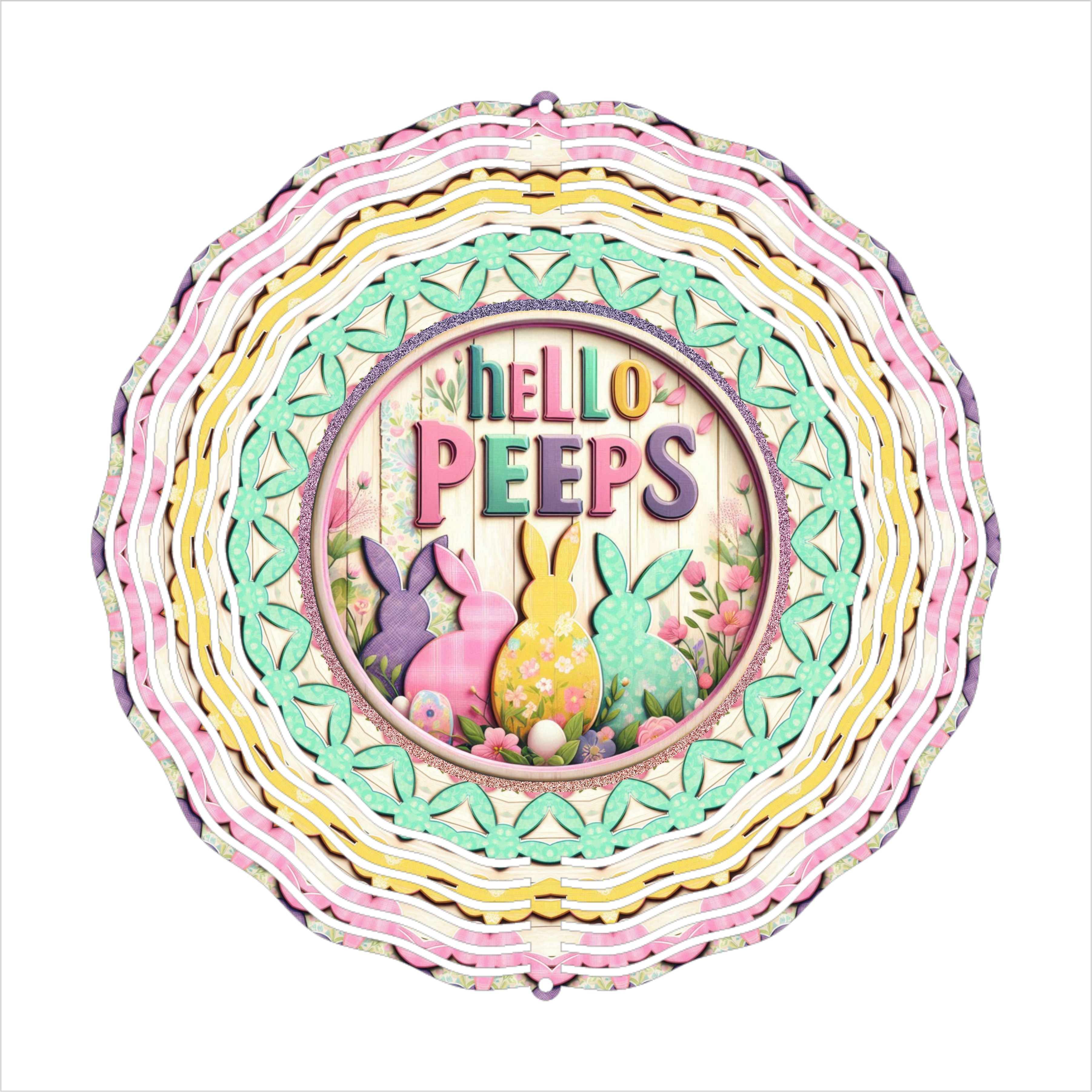 Hello Peeps - Wind Spinner - Sublimation Transfer