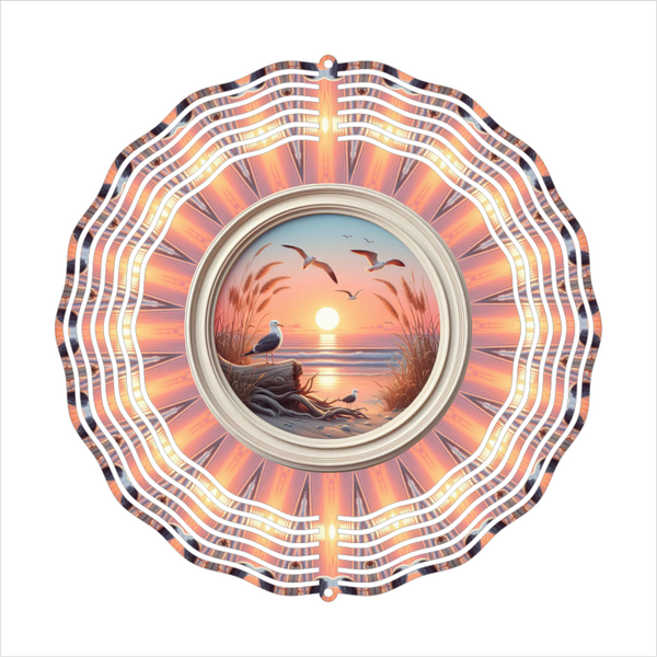Beach Sunset - Wind Spinner - Sublimation Transfer