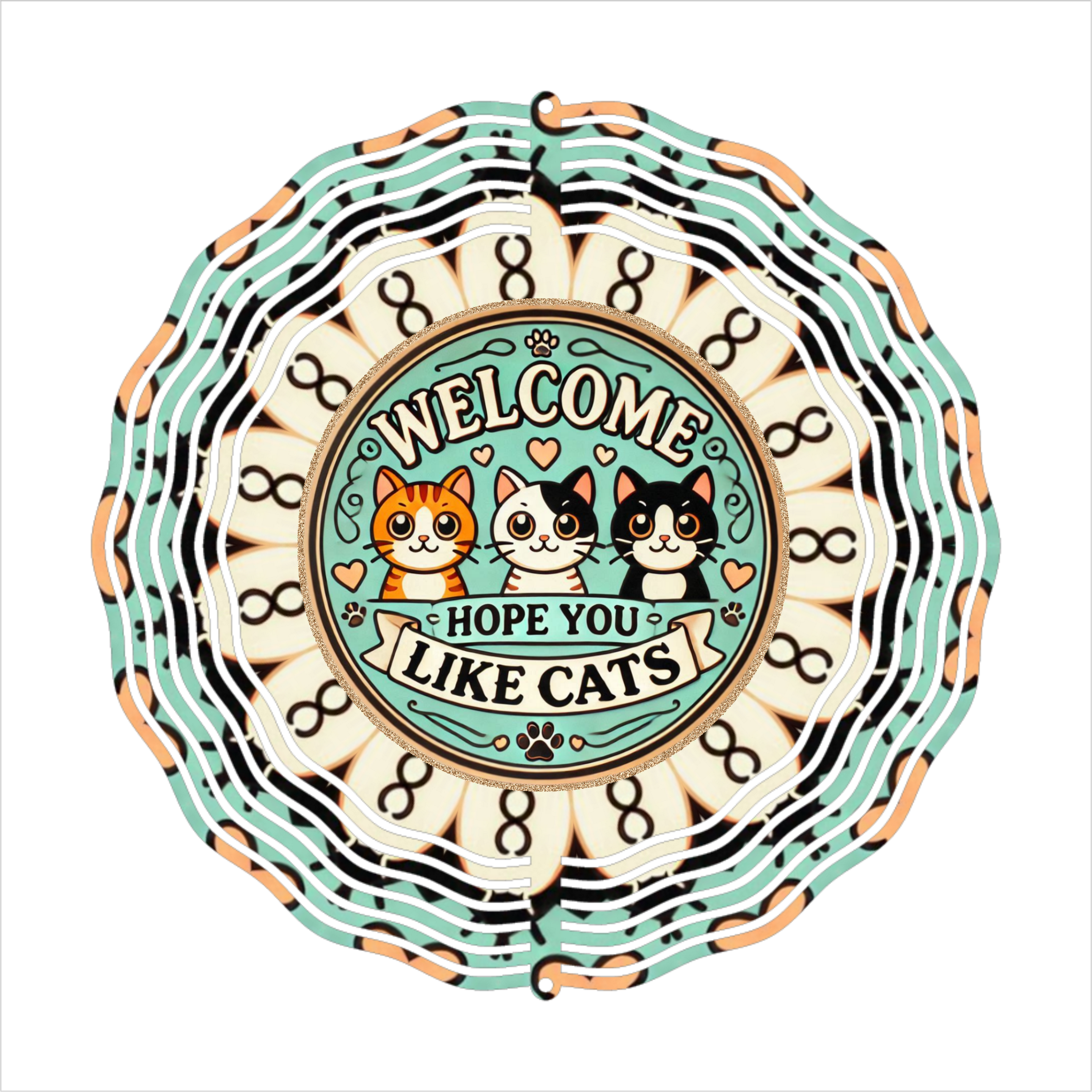 Welcome Hope You Like Cats - Wind Spinner - Sublimation Transfer