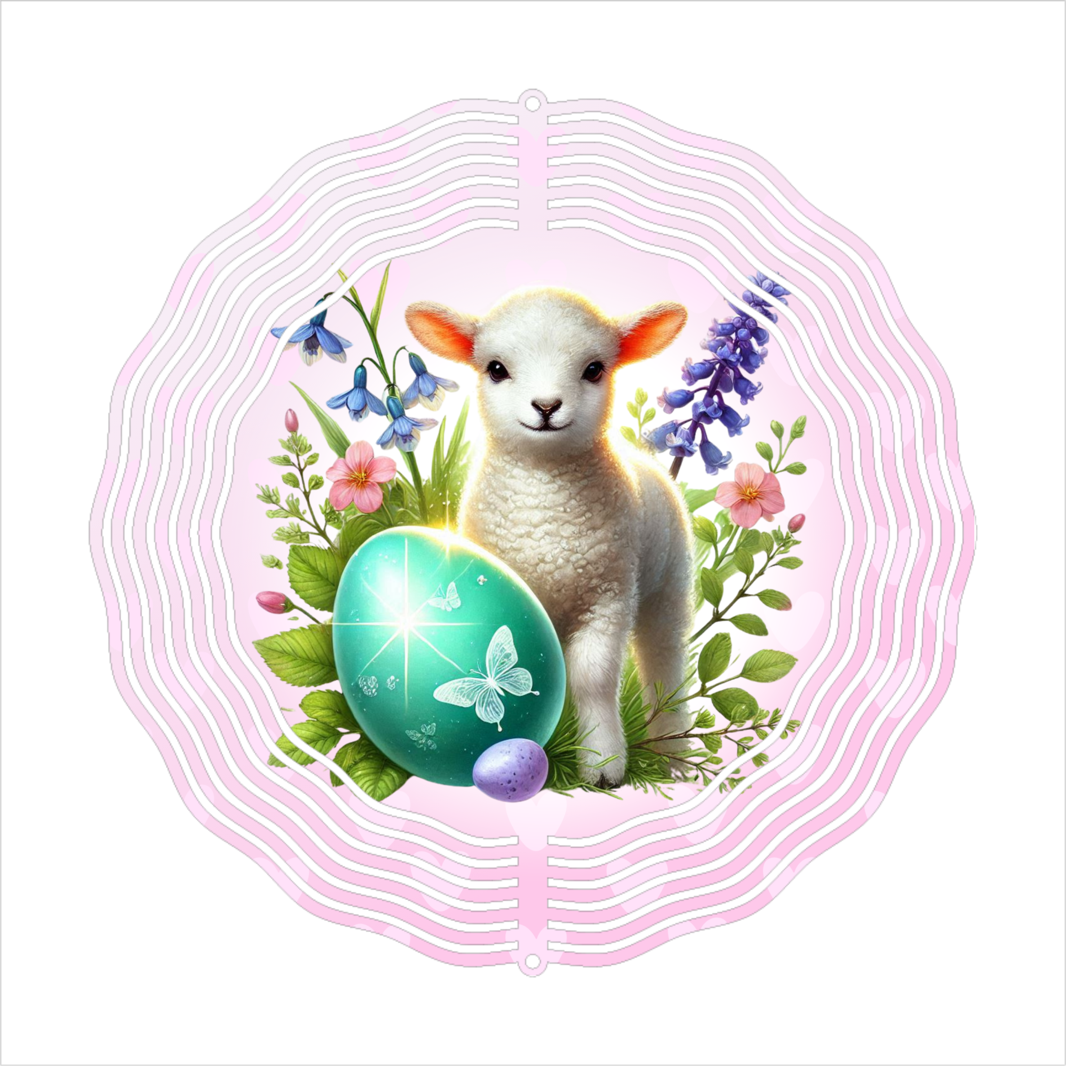 Easter Lamb  - Wind Spinner - Sublimation Transfers