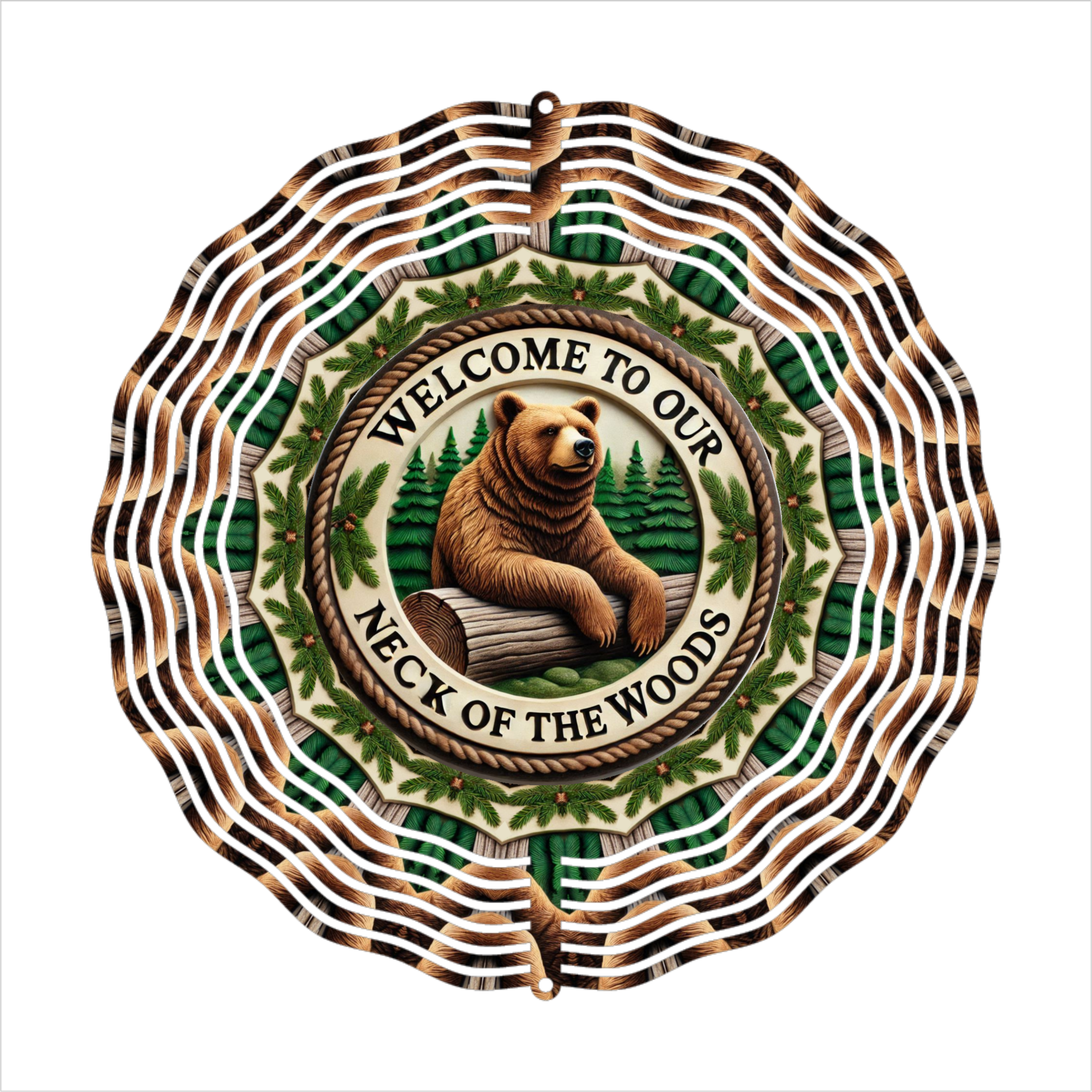 Welcome To Our Neck Of The Woods - Wind Spinner - Sublimation Transfer