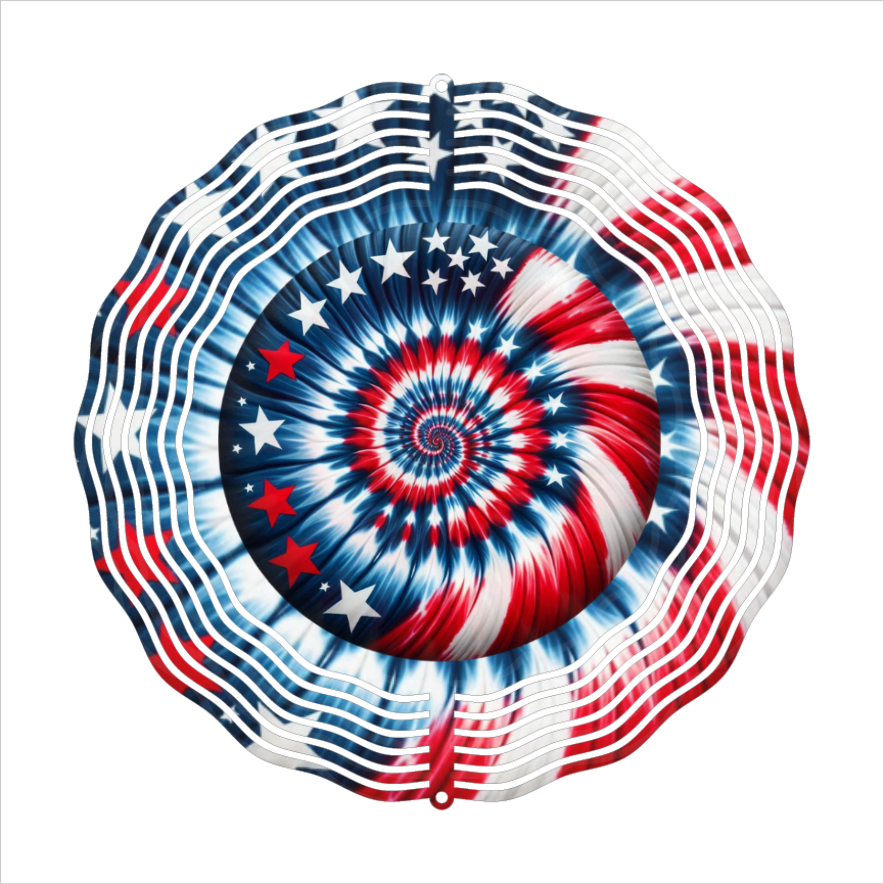 Spiral Red White & Blue - Wind Spinner - Sublimation Transfer