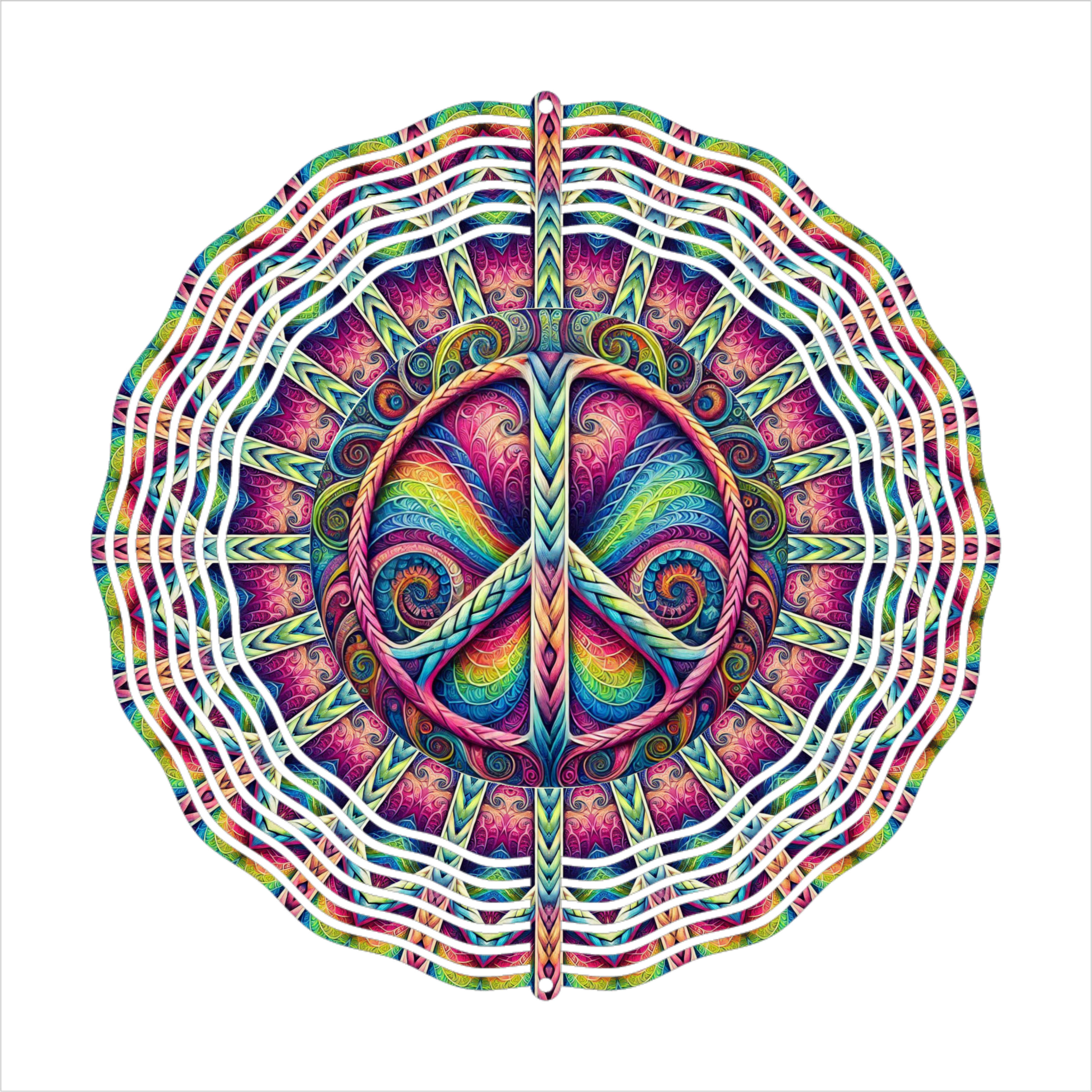Braided Peace Sign - Wind Spinner - Sublimation Transfer
