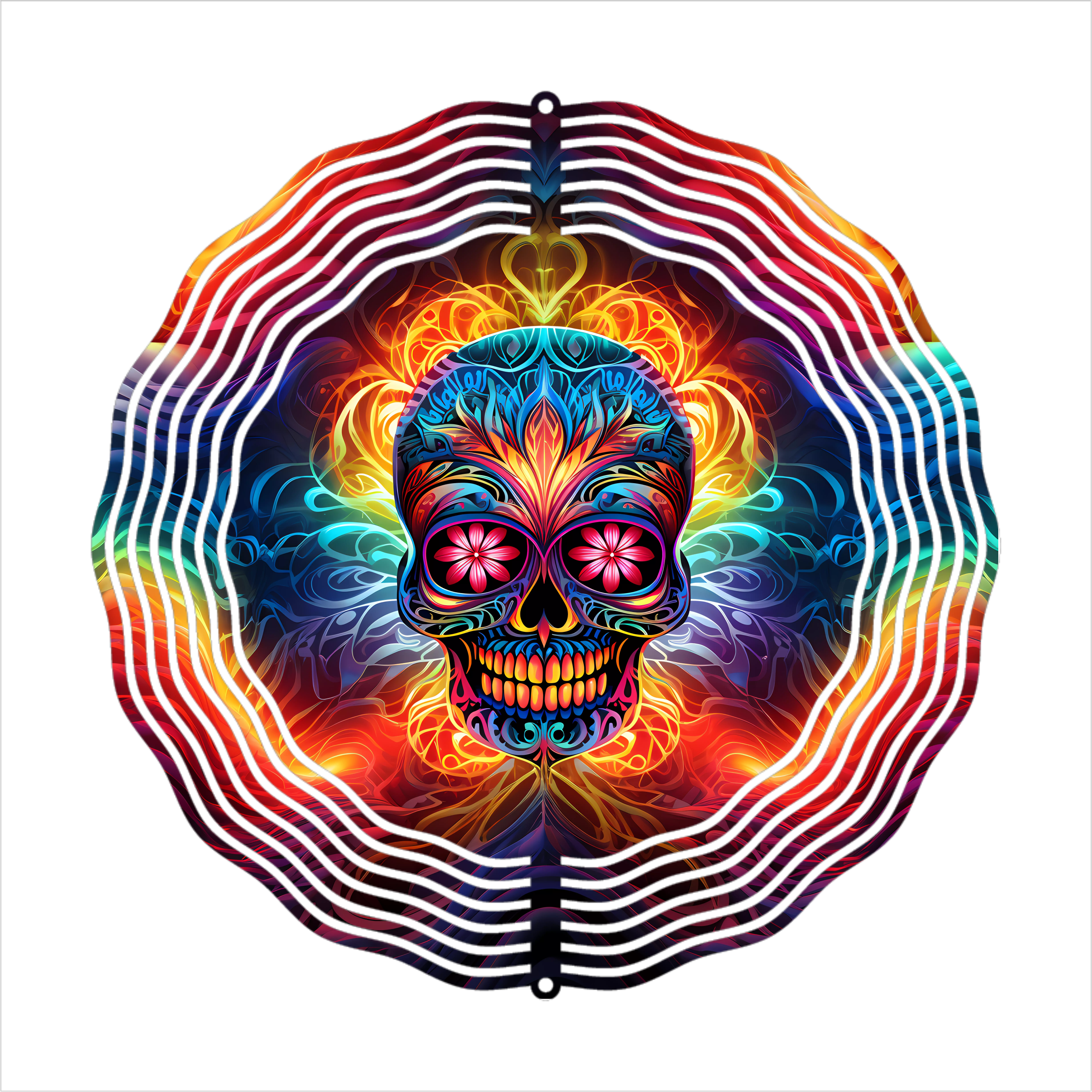 Psychedelic Skull - Wind Spinner - Sublimation Transfers
