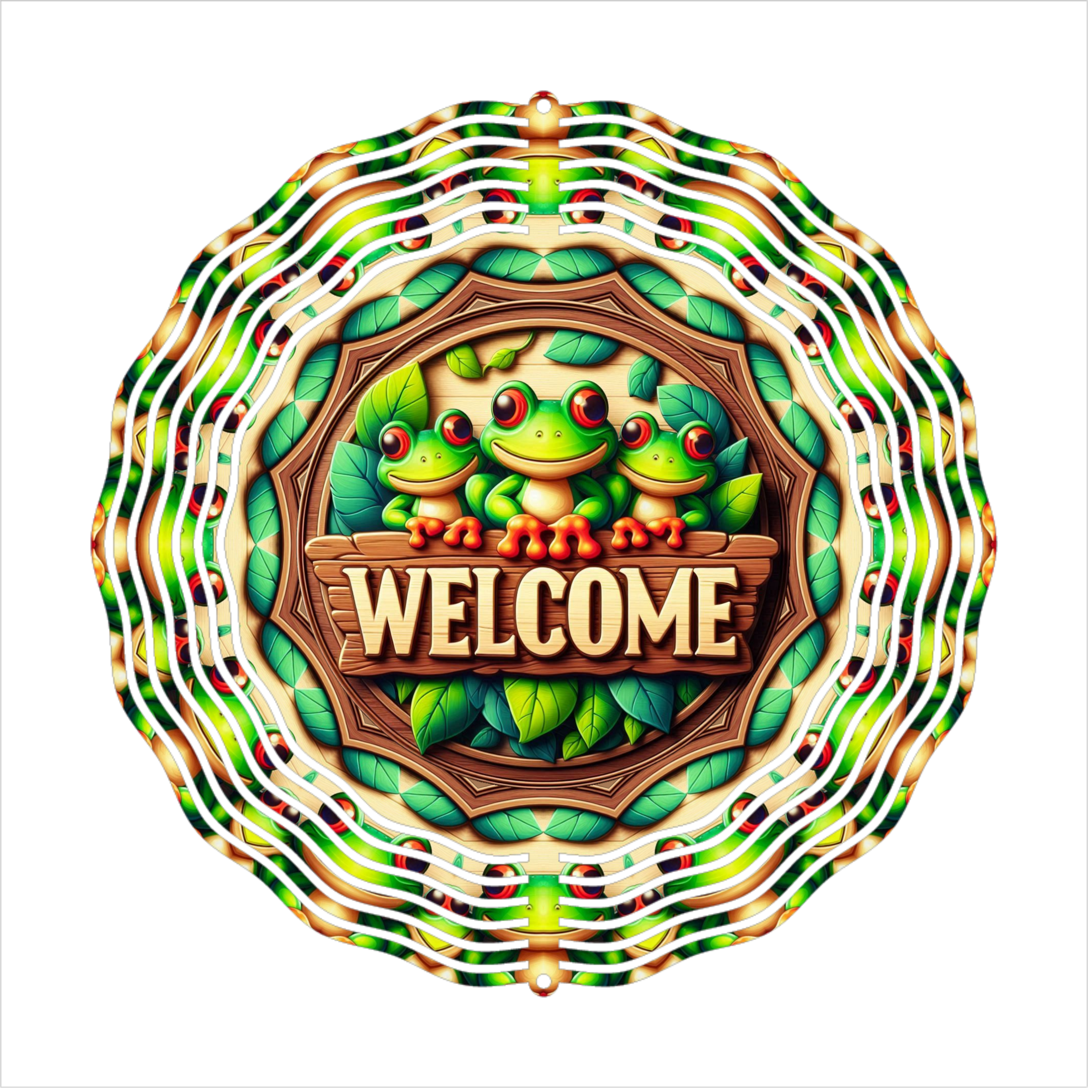 Welcome Frogs - Wind Spinner - Sublimation Transfers