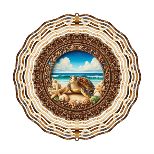 Beach Turtle - Wind Spinner - Sublimation Transfers