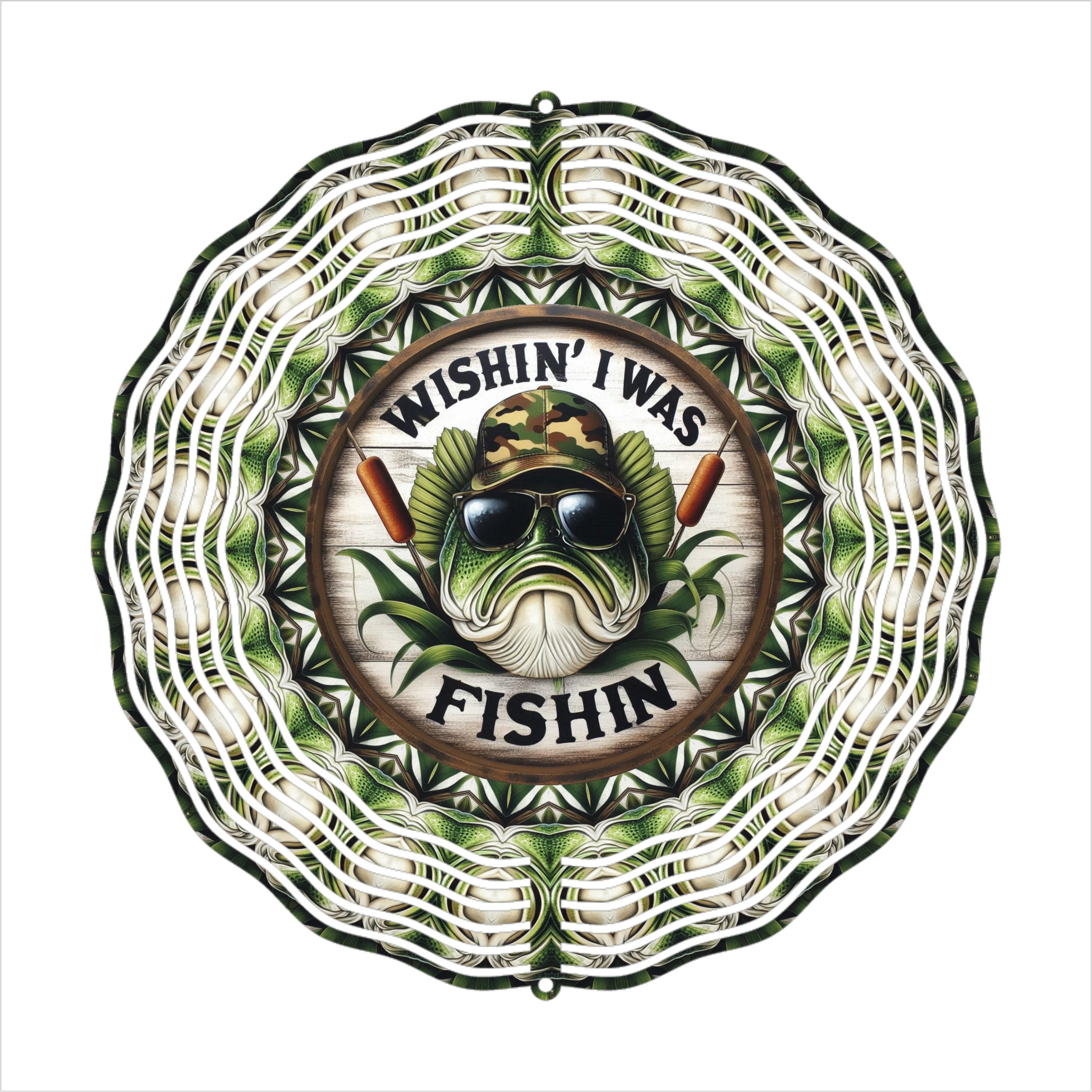 Wishin' I Was Fishin' - Wind Spinner - Sublimation Transfers