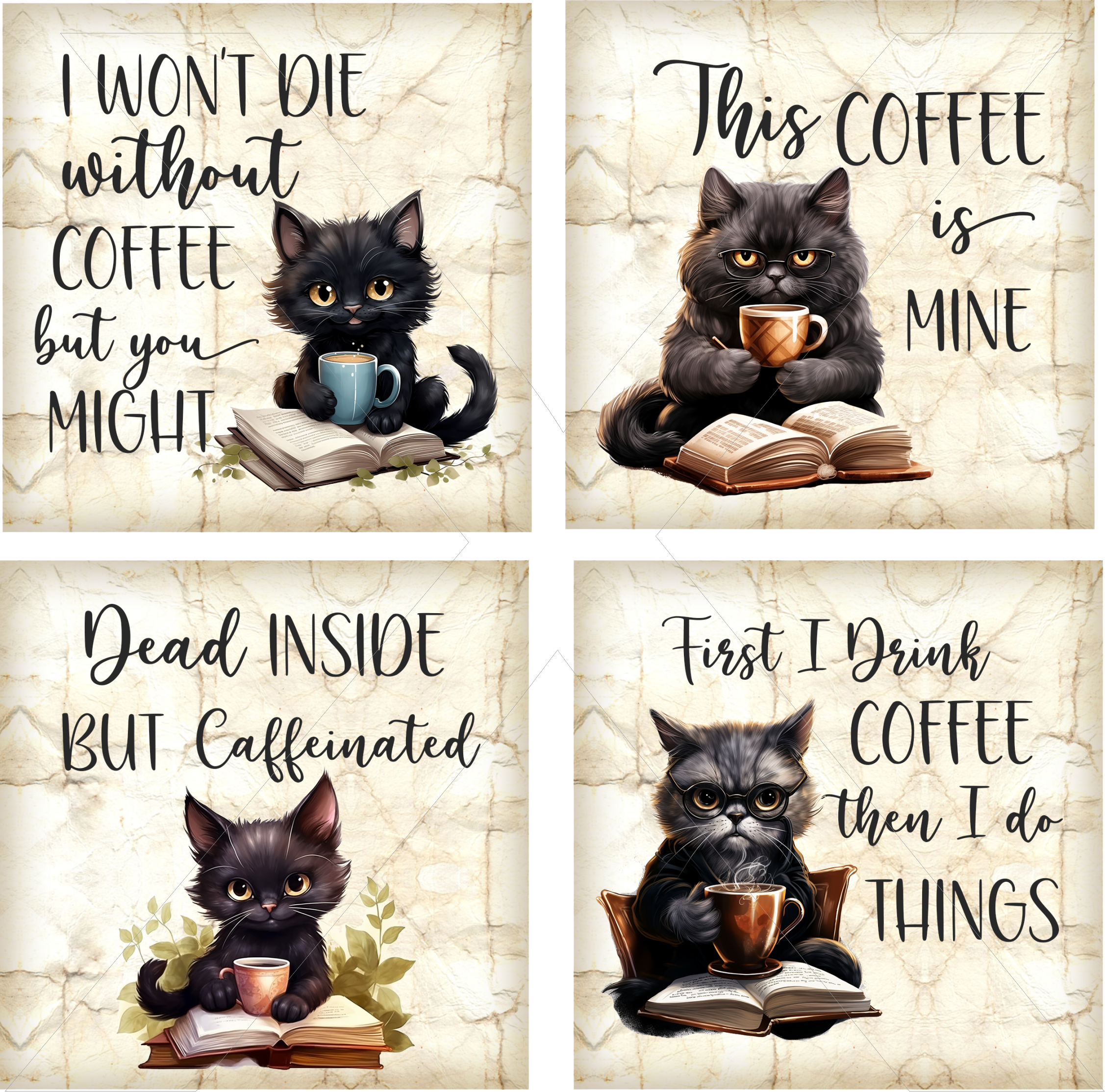 Cat Coffee Fan - Square Sublimation Sheet